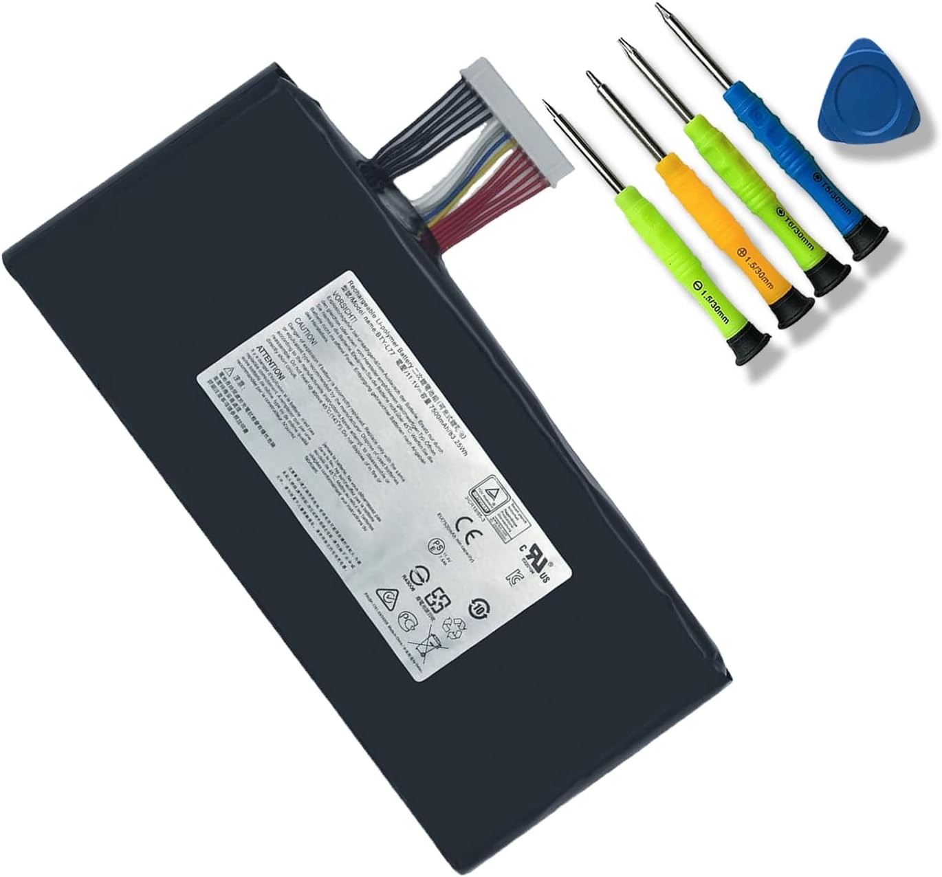 BTY L77 11.1V 83.25Wh 7500mAh 9 Cell Laptop Battery Compatible with MSI GT72
