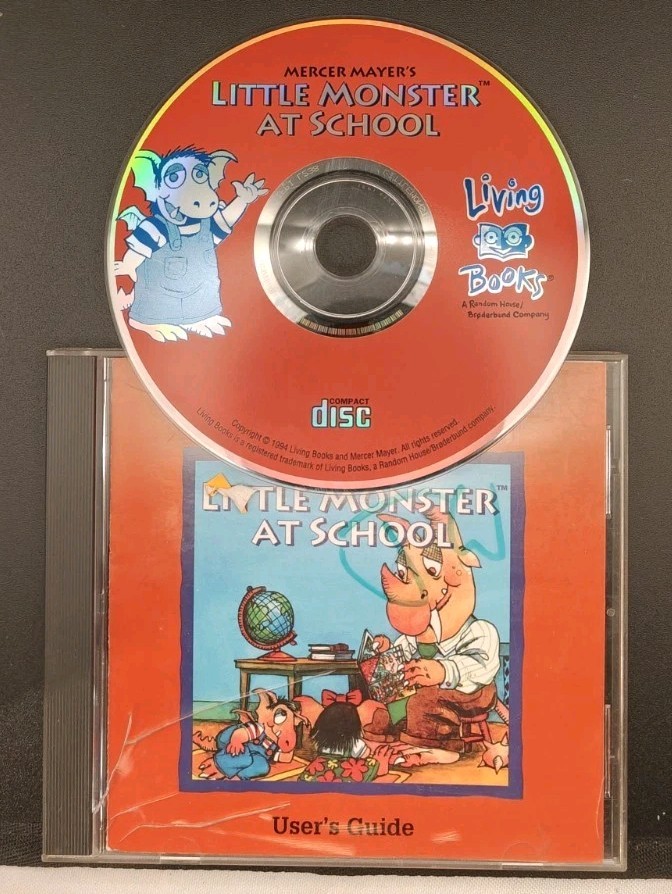 Little Monster At School Living Books PC Game CD ROM 1994  CLEAN DISC