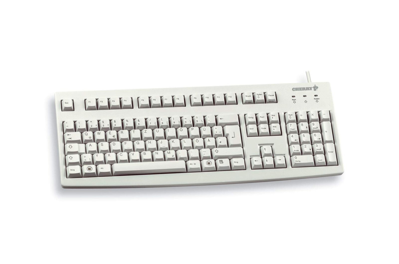 CHERRY LUNDE-0 Standard Corded USB Keyboard - Light Grey German layout - QWERTZ 