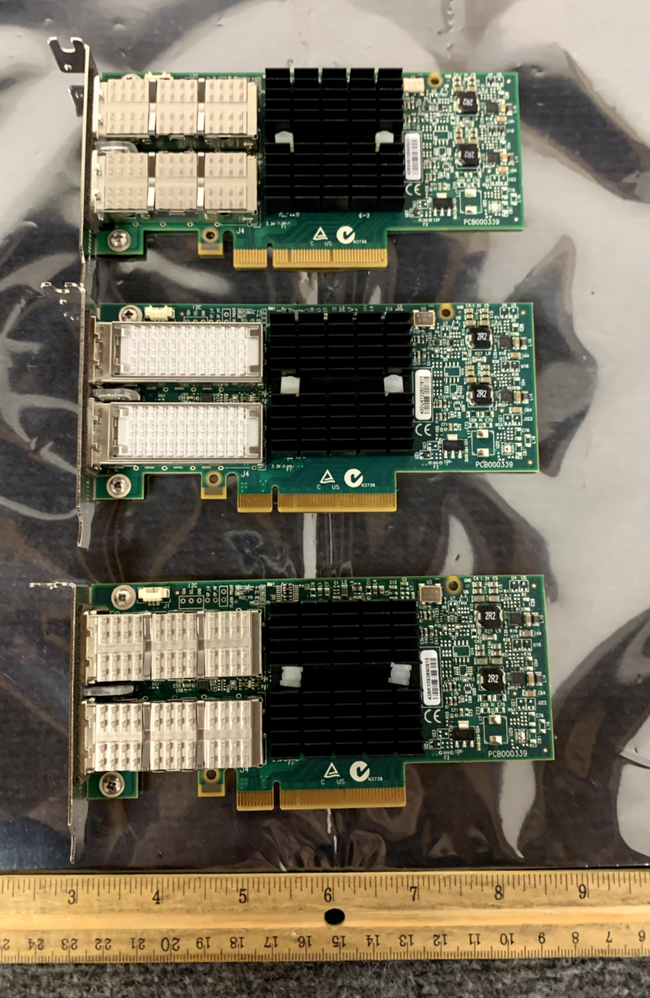 Lot of 3 HPE 649281-B21 Infiniband 10GB/40GB Dual Port Network Cards PCB000339