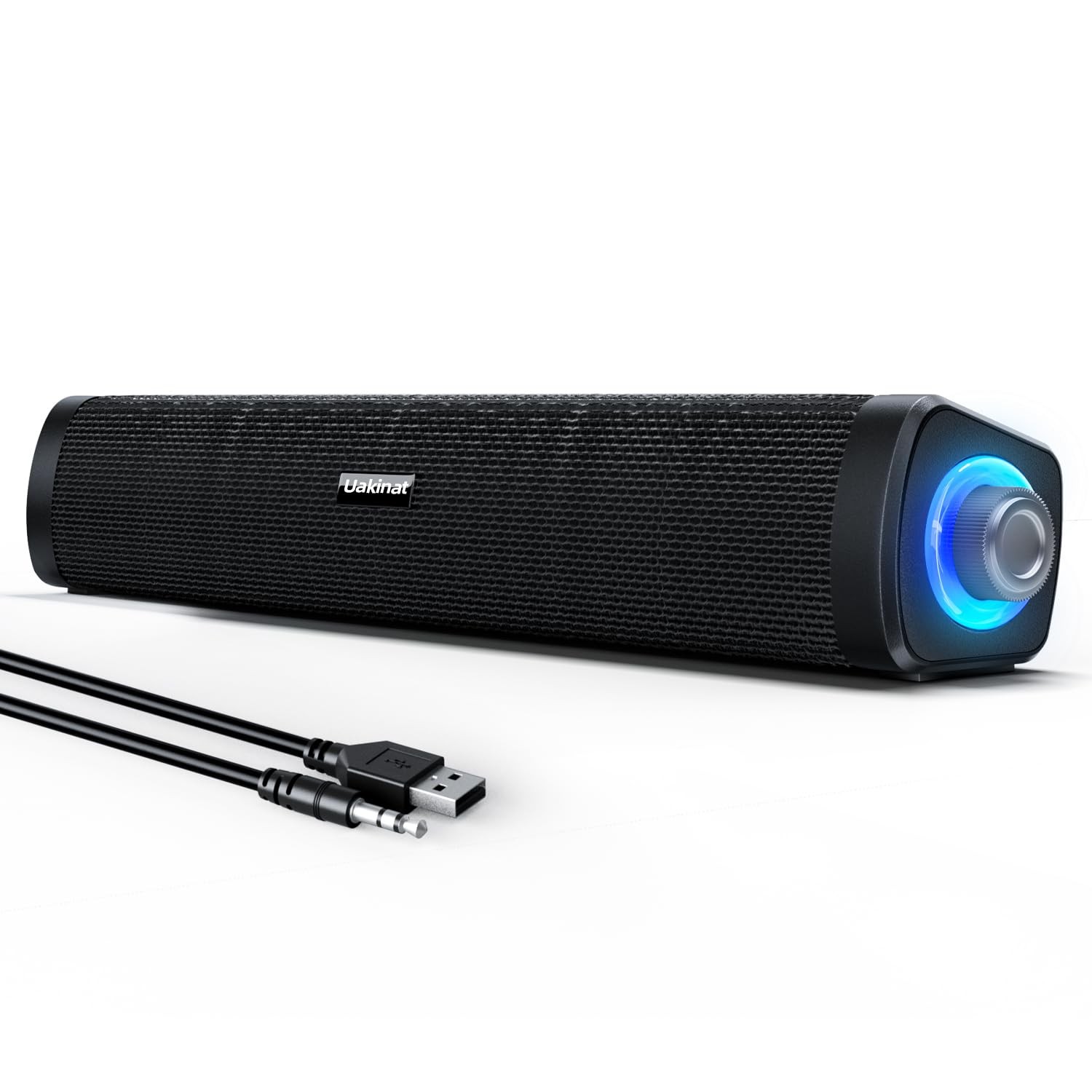 Uakinat USB Computer Speakers,Computer Speakers with 3.5 mm aux,Wired Black