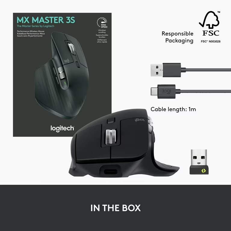 Brand New Sealed LOGITECH MX MASTER 3S Performance WIRELESS MOUSE Logi 8K DPI