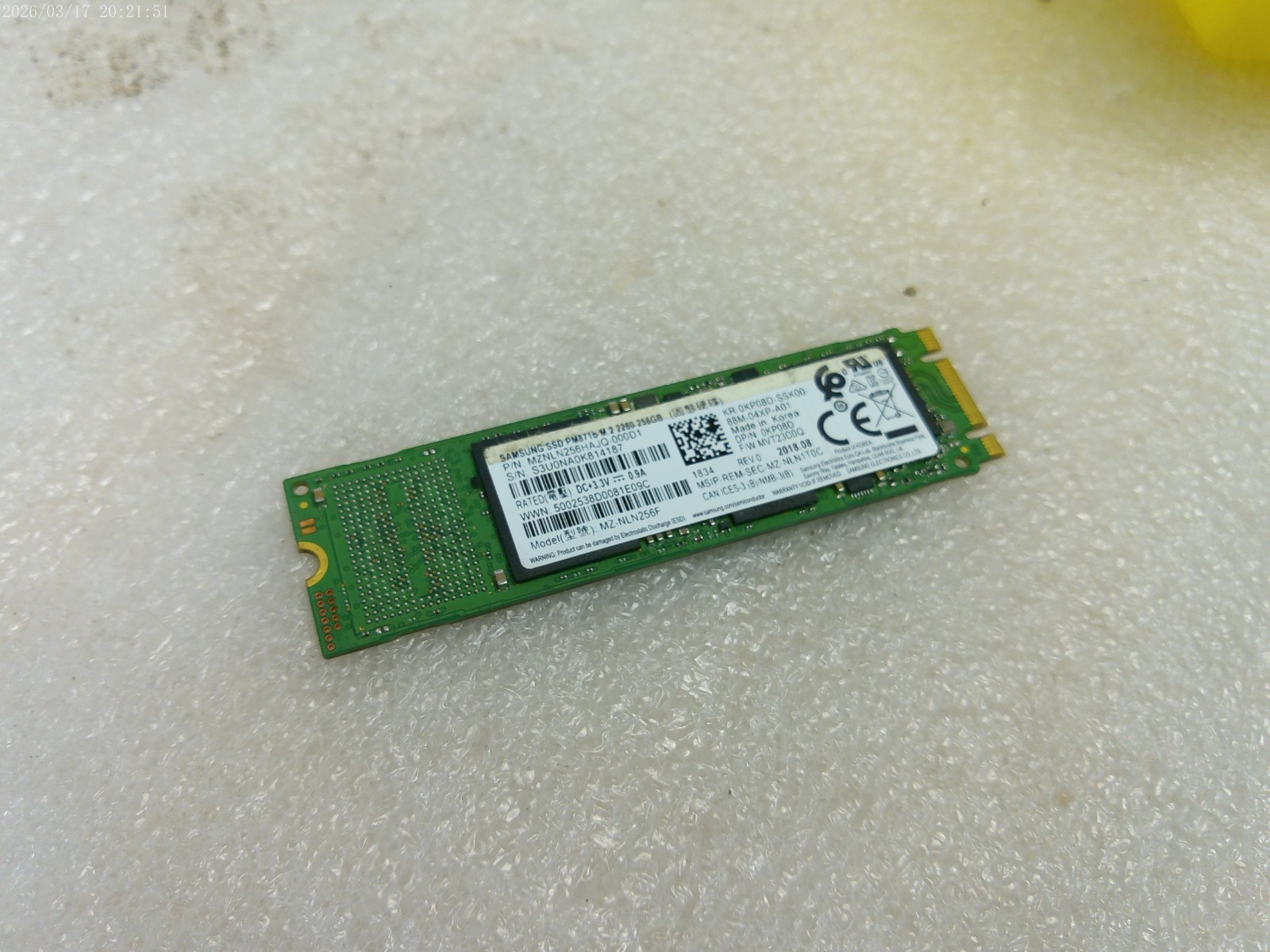 Samsung SSD PM871b M.2 2280 256GB Dell 0KP08D