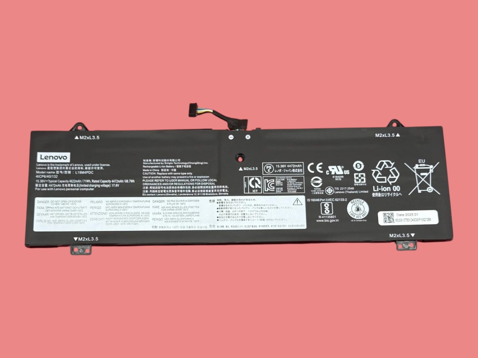 L19M4PDC L19L4PDC L19C4PDC Lenovo Ideapad Yoga 7-14ITL5 7-15ITL5 Battery
