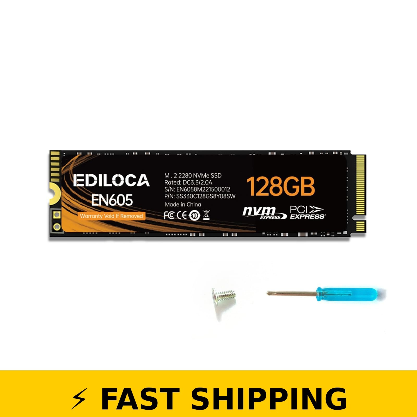 Ediloca EN605 128GB M.2 NVMe SSD Internal Hard Drive