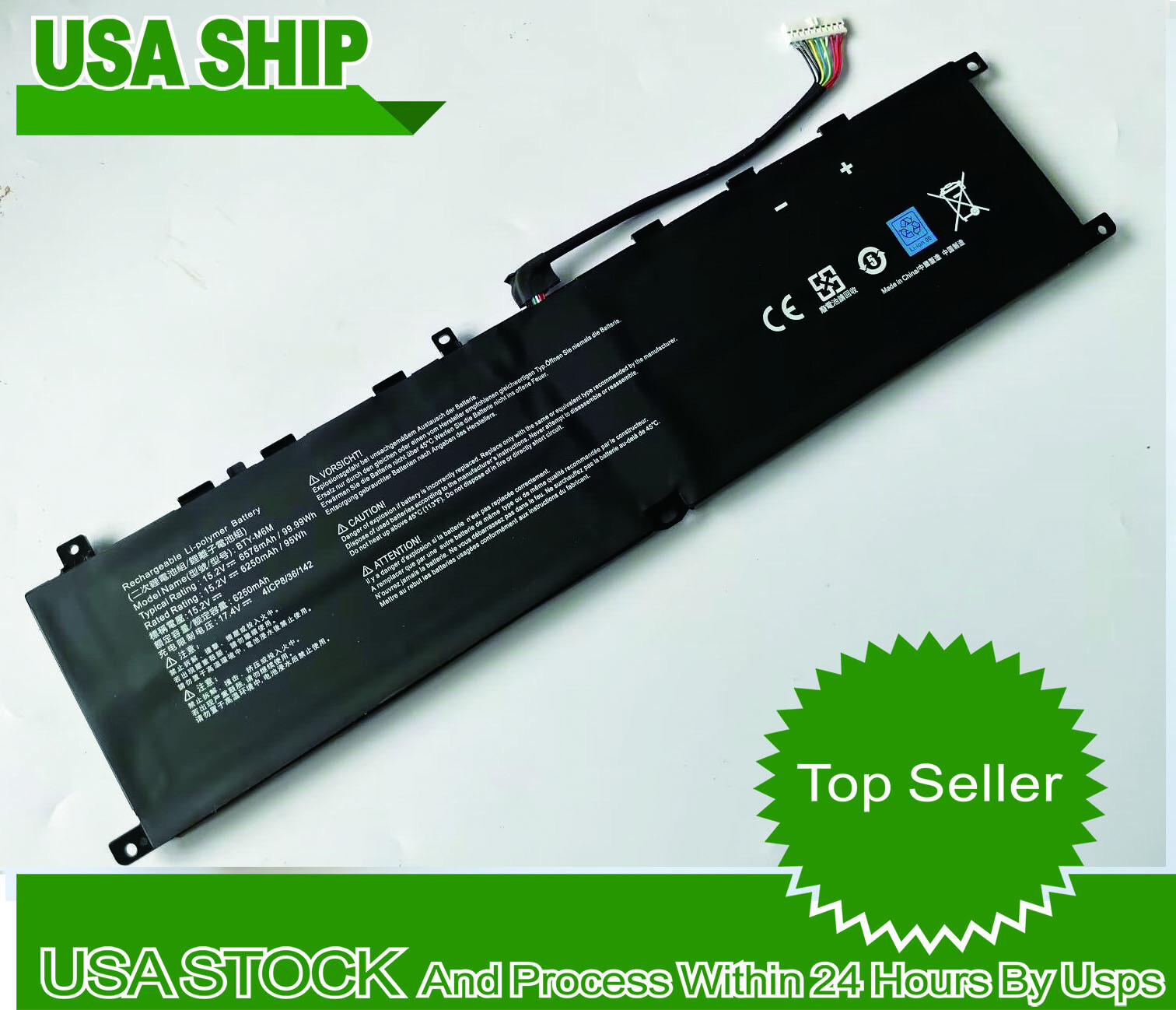 USA New Genuine BTY-M6M battery For MSI GS66 WS66 GE66 GE76 10SF 10SFS 10SGS