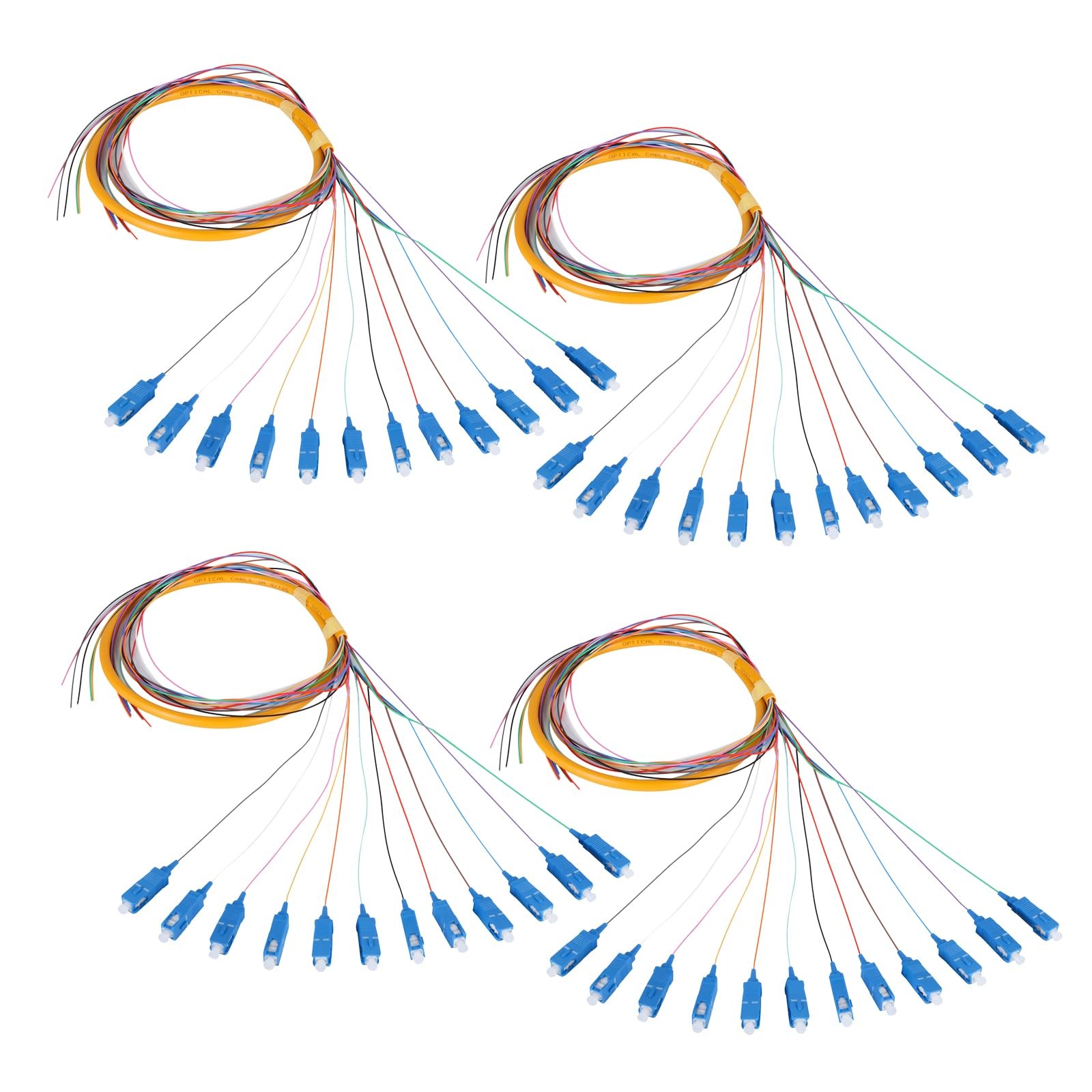 fyboptwu 12-Strand SC UPC Singlemode Pigtail 1.2m, 4-Pack