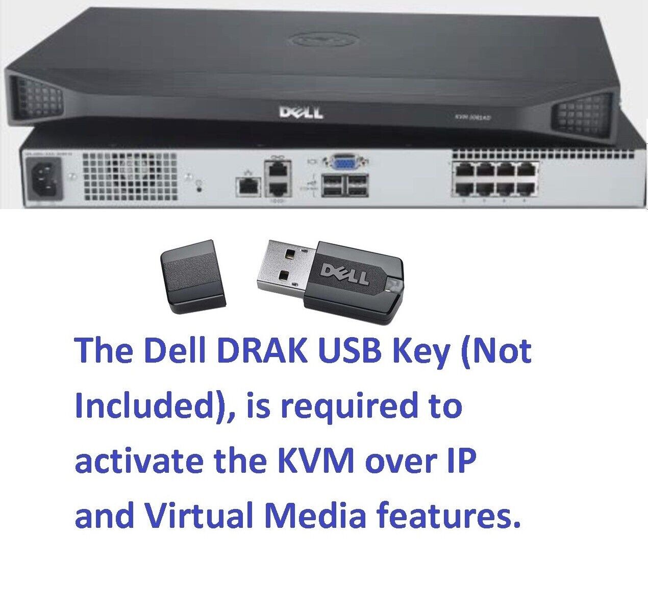 DELL PowerEdge 1081AD 8 port KVM over IP Switch TESTED (**Please Read)