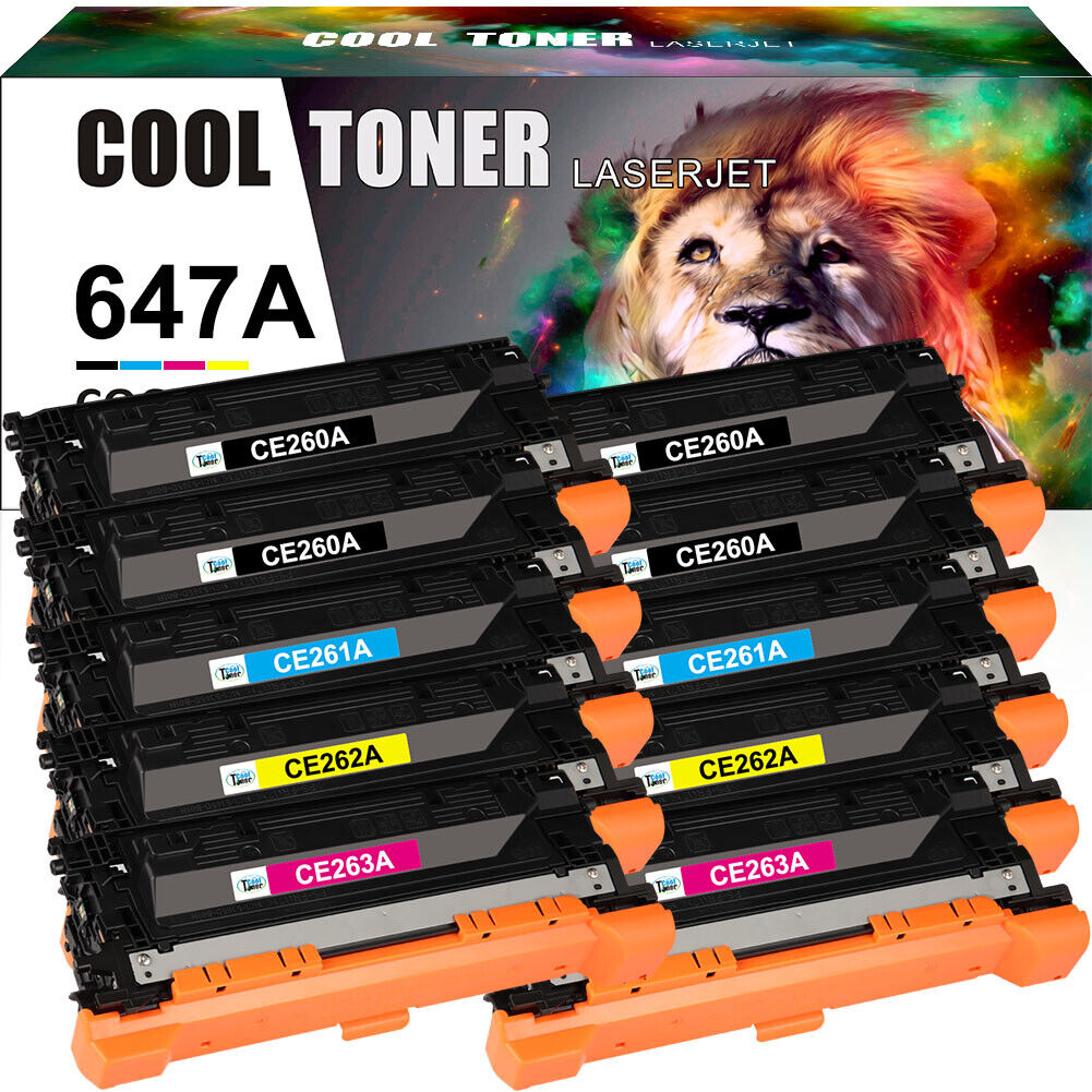 10 Pack Toner Compatible with HP 647A CE260A LaserJet CP4520 CP4525n CP4525dn