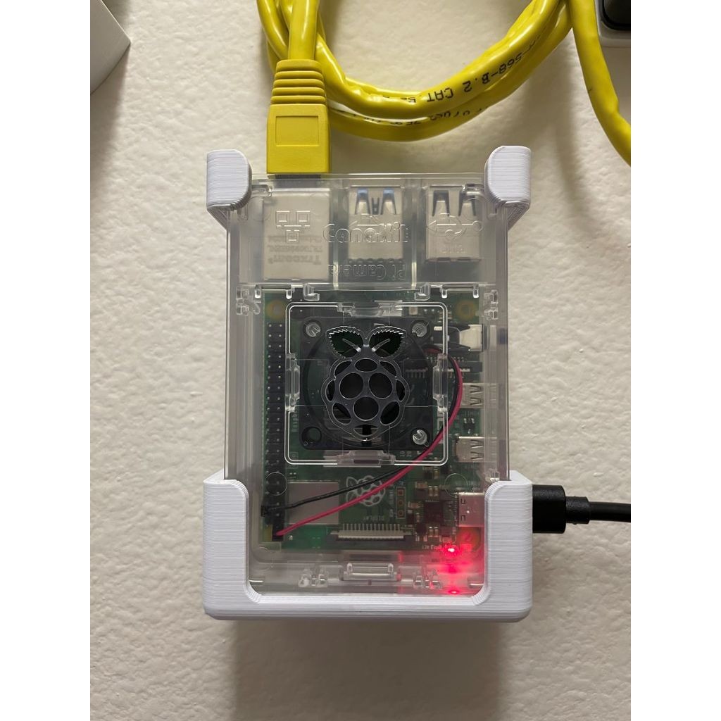 Raspberry Pi 4 Canakit wall mount 3d Printed