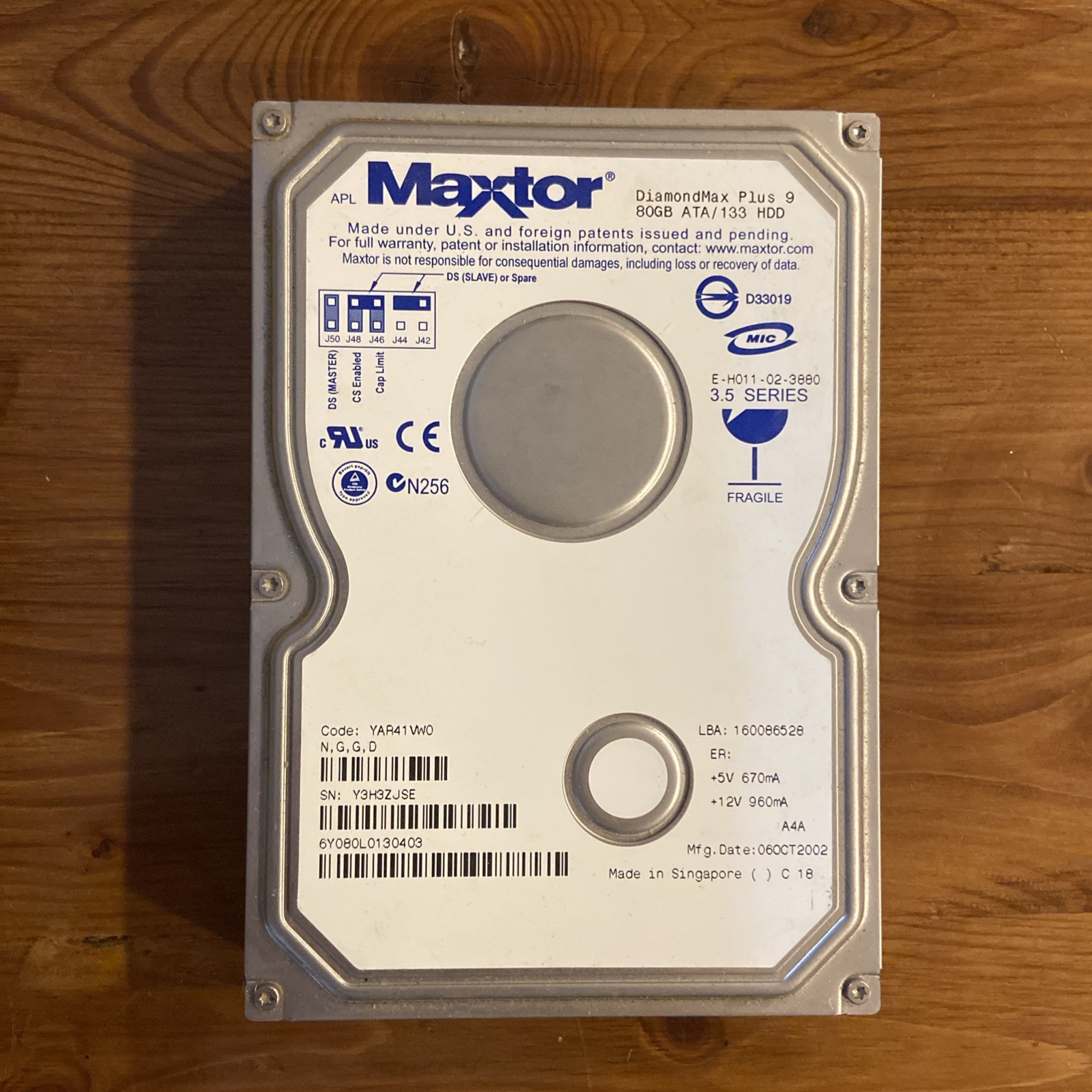Maxtor DiamondMax Plus 9 80GB ATA/133 7200 RPM IDE