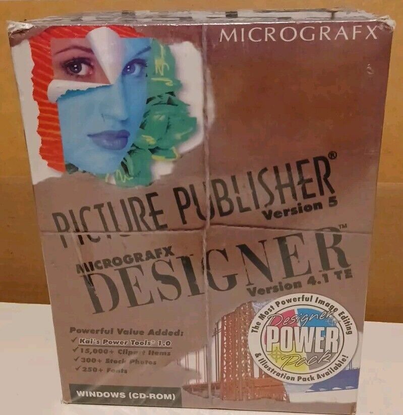 Vintage MICROGRAFX Power Pack - Picture Publisher 5 + Designer 4.1 TE