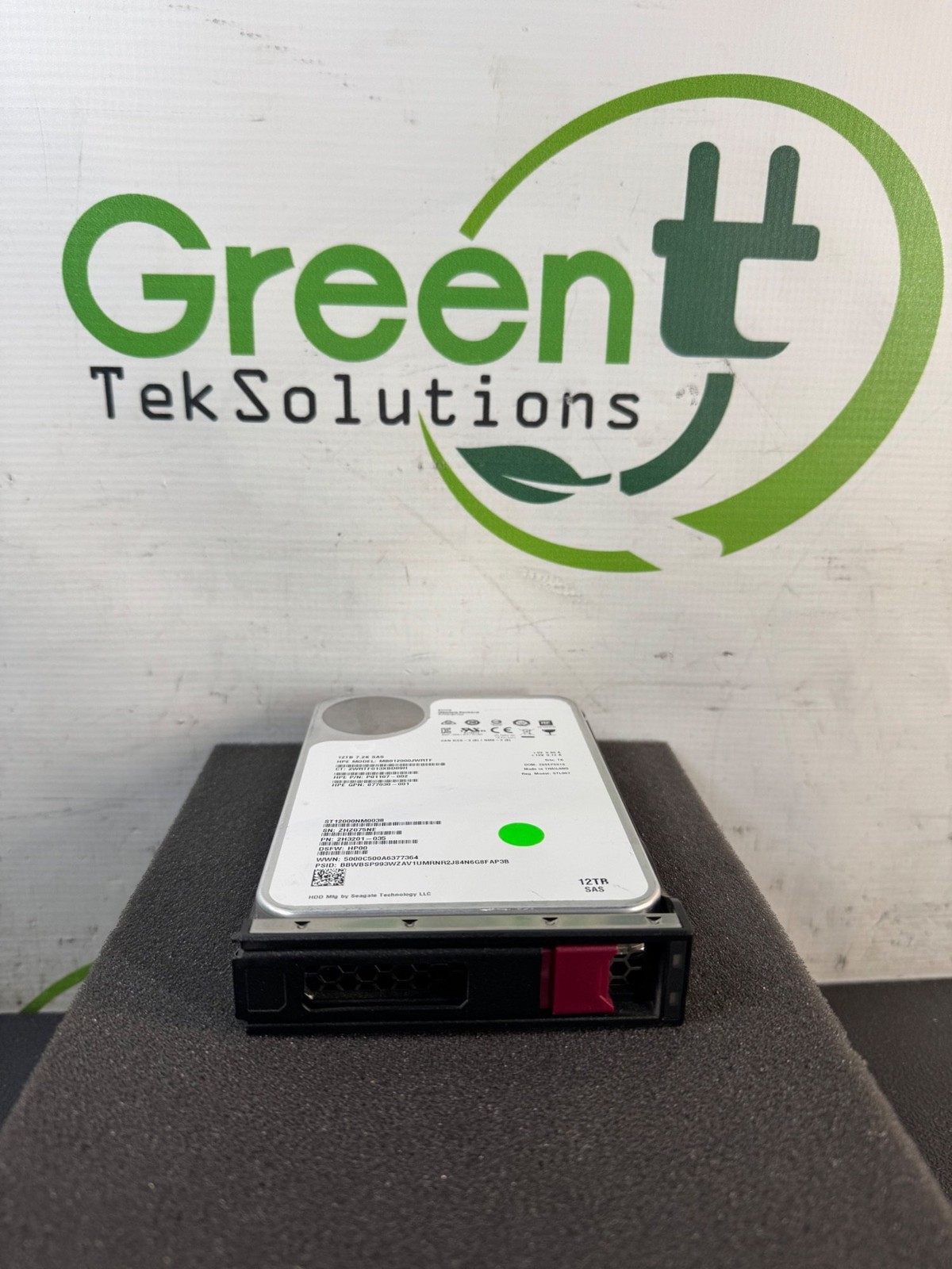 HPE 12TB SAS 3.5in 7.2K Enterprise HDD MB012000JWRTF 877030-001 - 6k Pwr On Hrs