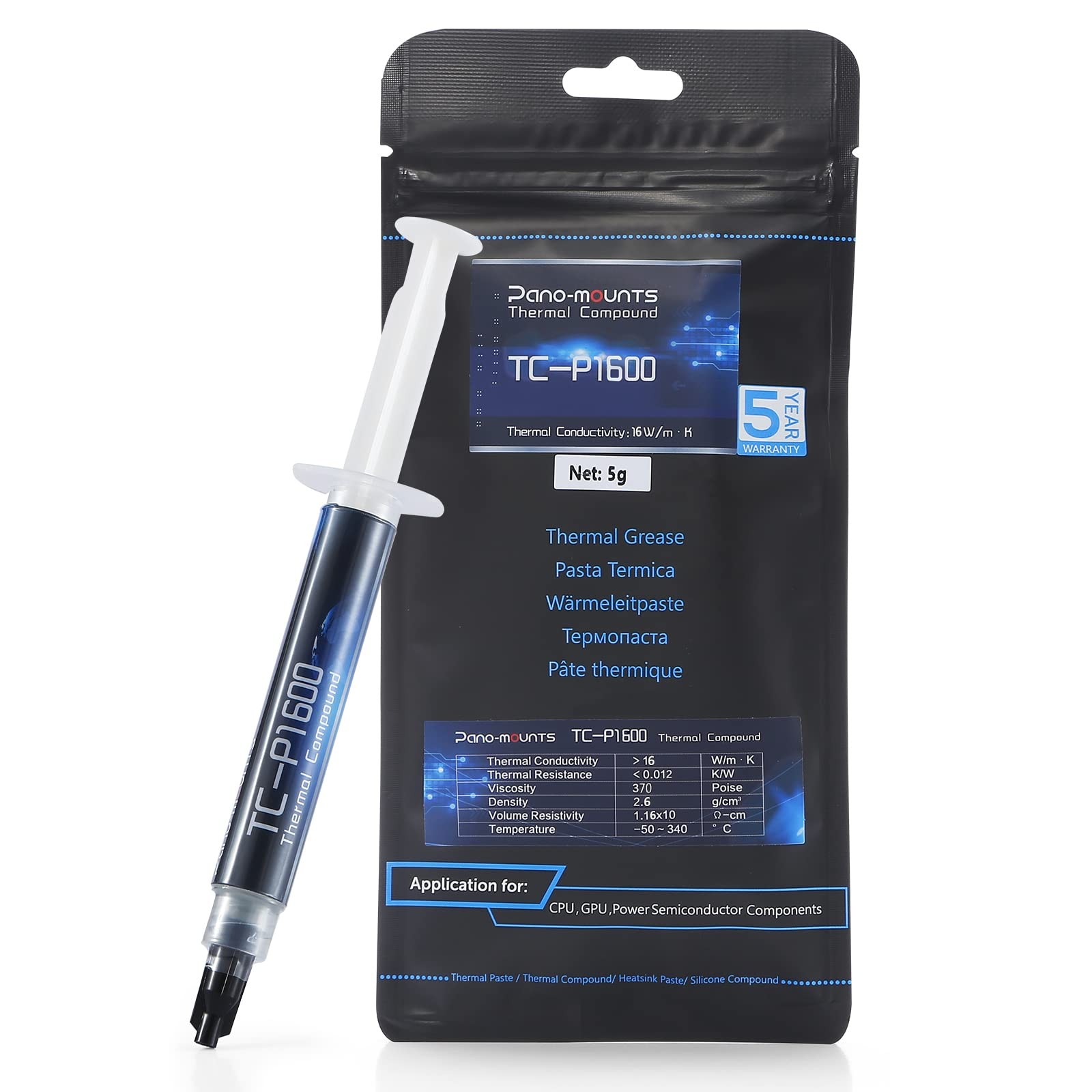 16W/m·K 5g Thermal Paste - High Performance CPU/GPU Heatsink Compound