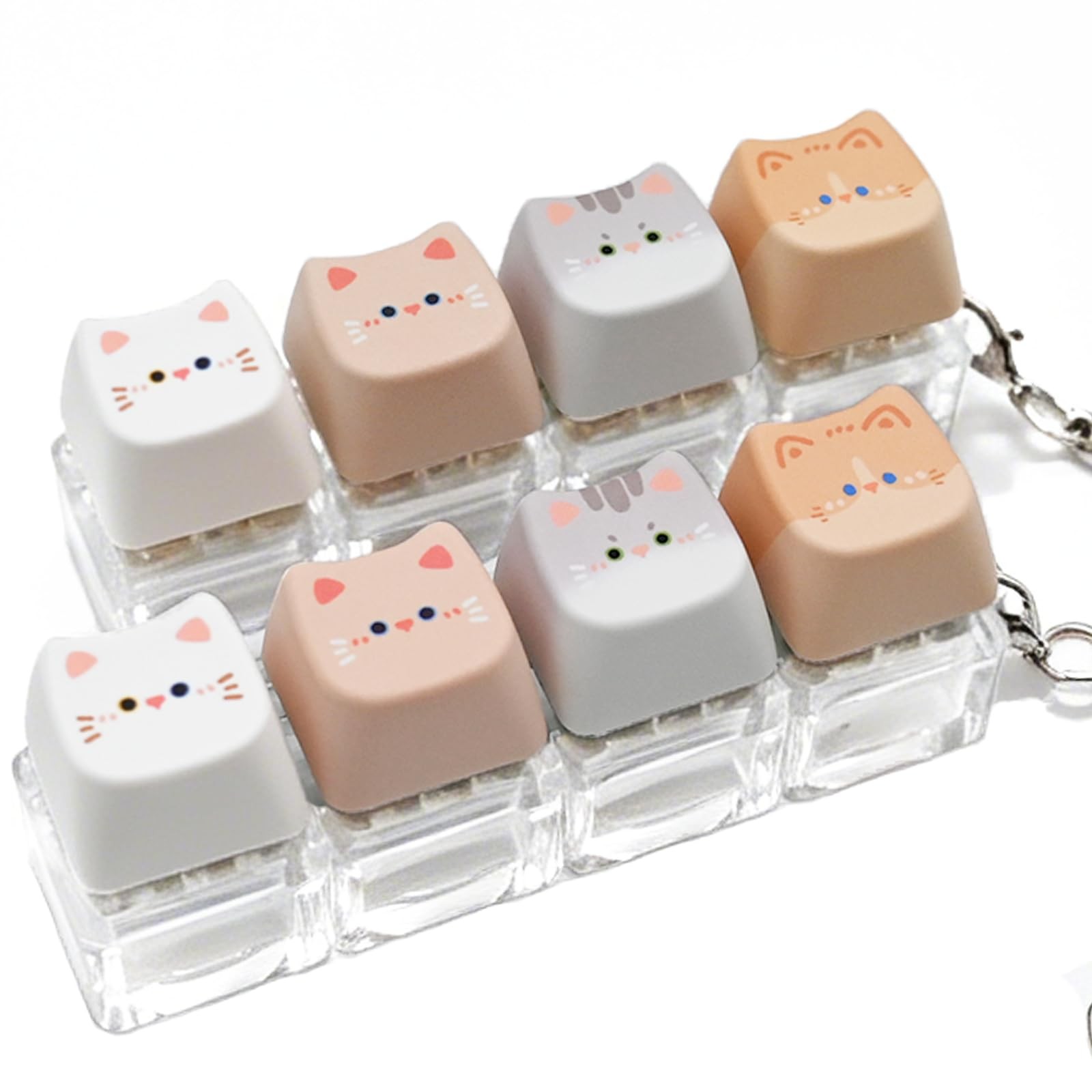 Tapbloom 2 Pack Cat Keyboard Fidget Clicker for Adults (Clear 2 Pcs) | 4 Cats...