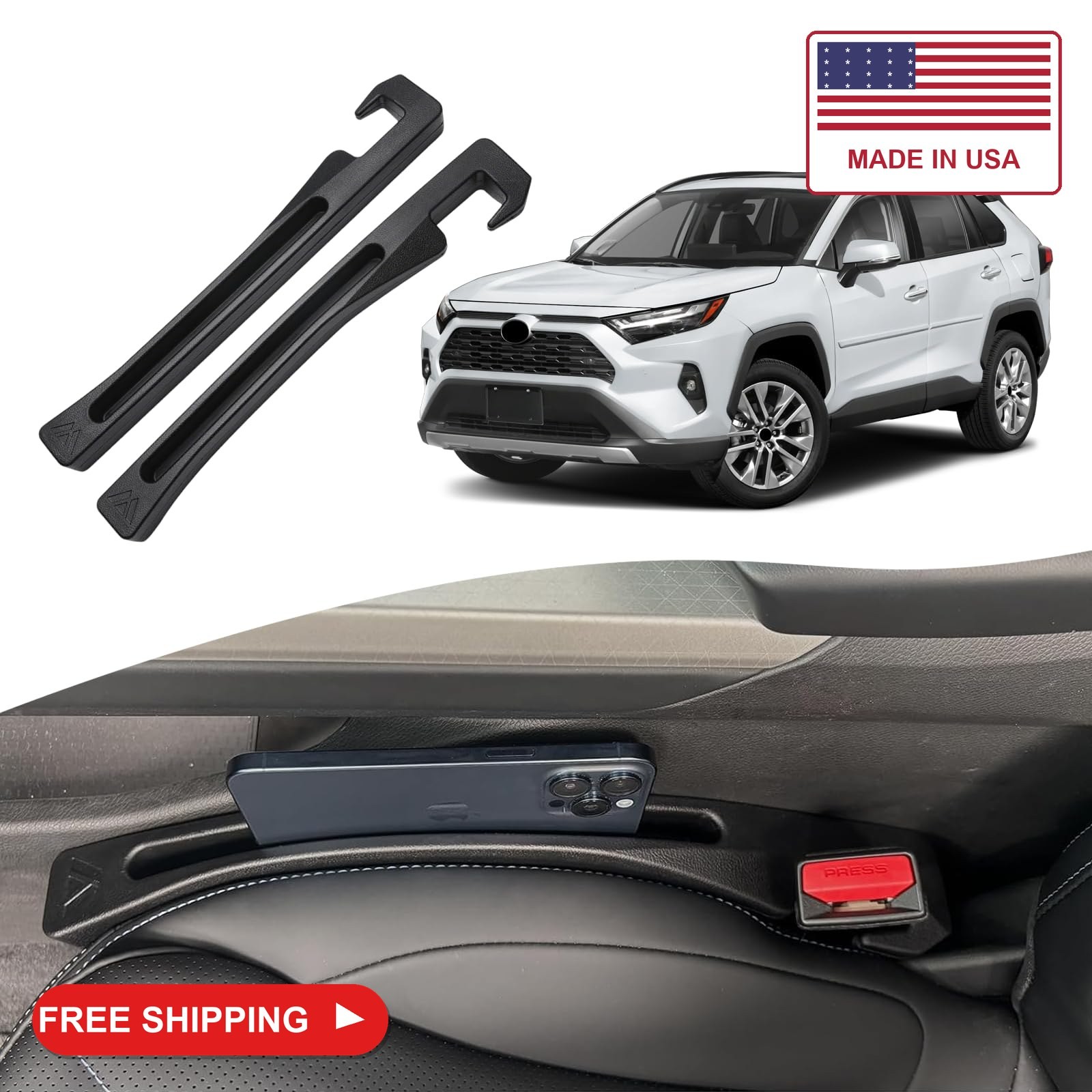 FARVHES Toyota RAV4 Seat Gap Filler 2026-2027, Car Seat Gap Filler Organizer Sto