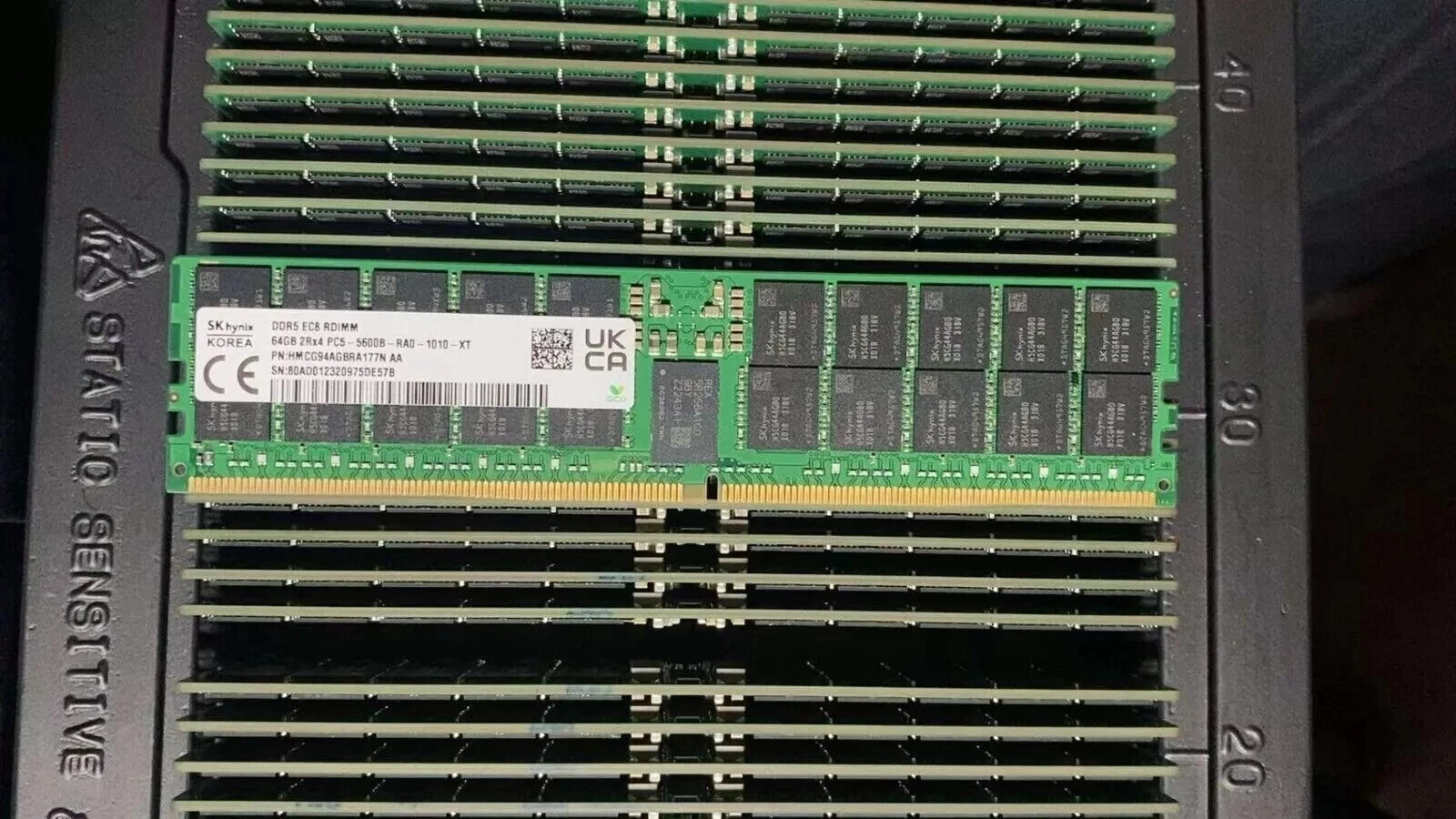 SK hynix 64GB DDR5 5600MHz Server RAM 2Rx4 PC5-5600B RDIMM HMCG94AGBRA177N ECC