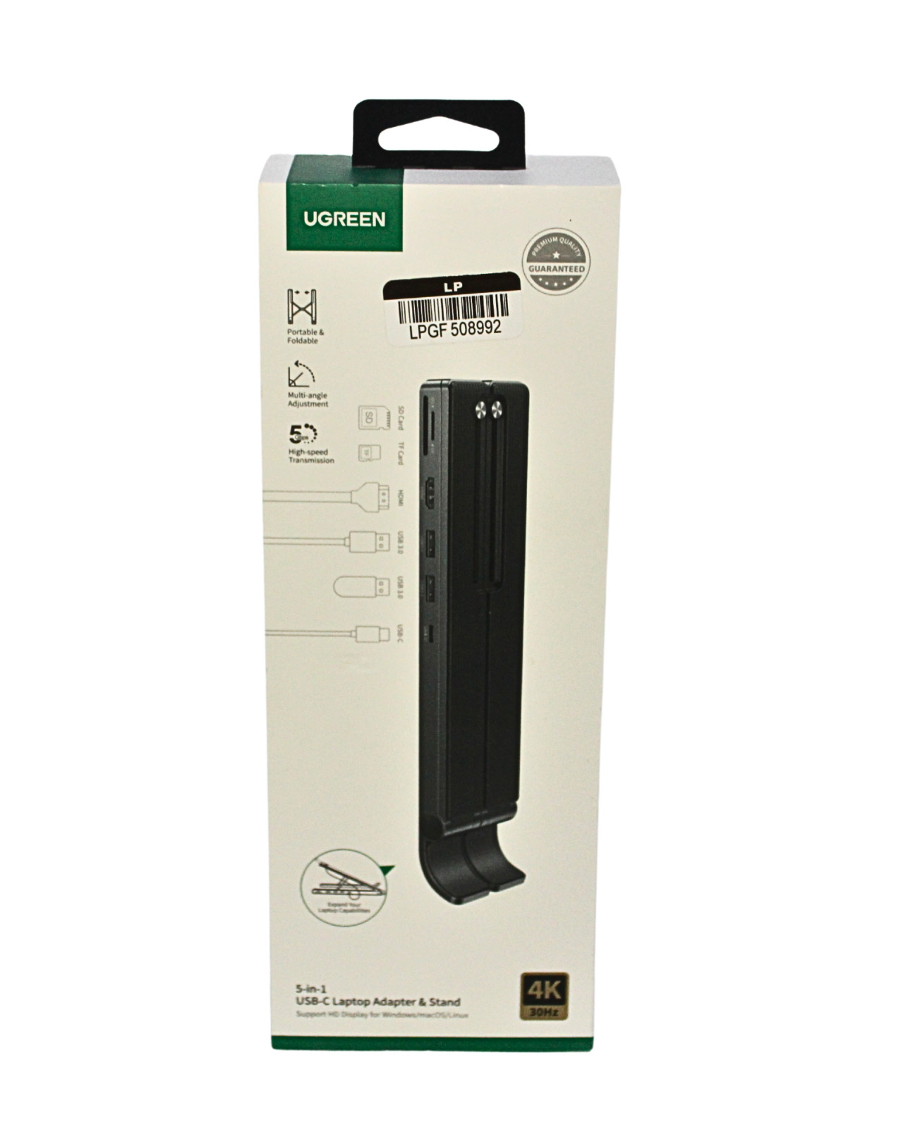 UGREEN 5-in-1 USB-C Hub Adapter with Stand Laptop Dock Multiport Converter