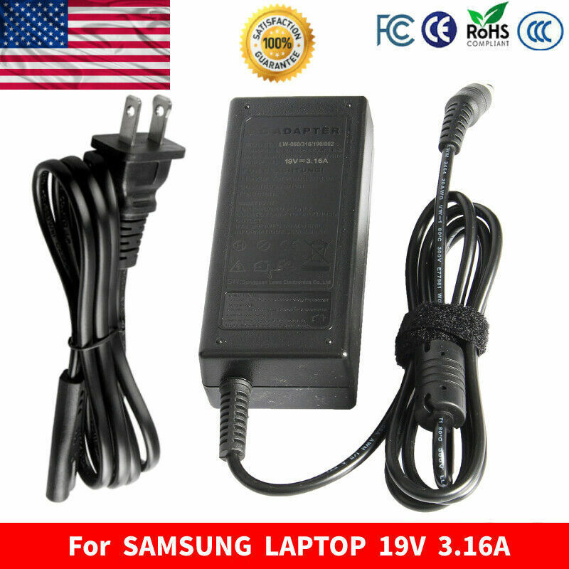 For Samsung Laptop Charger AC Adapter Power Supply AD-6019B CPA09-004A 60W 19V