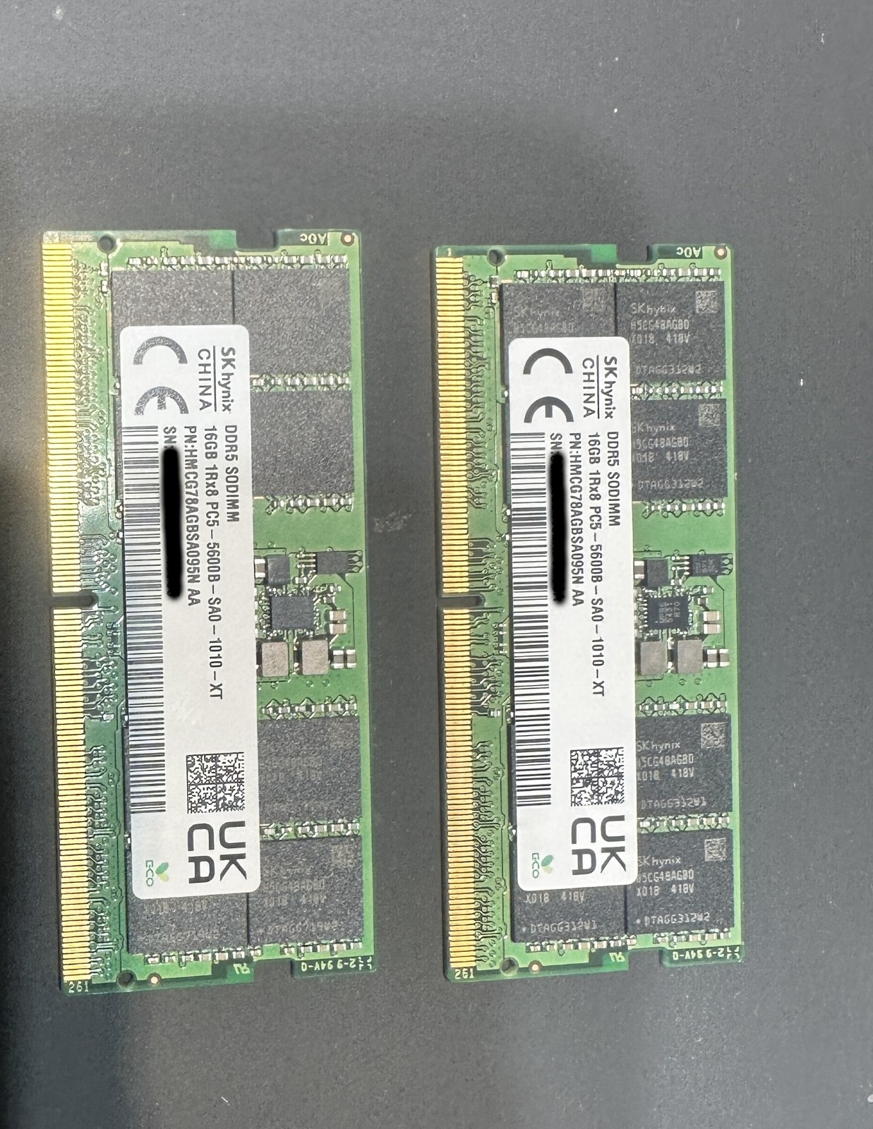 32GB DDR5 SODIMM  (2x SK Hynix 16GB DDR5 1Rx8 PC5-5600B)
