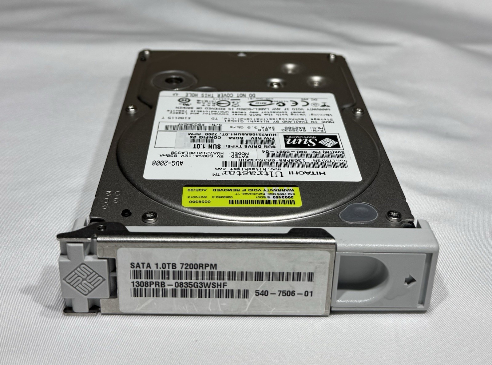 Sun 540-7506 1TB 3.5" 7.2K RPM 3Gb/s SATA  Hard Drive with 540-6562 Spud Bkt