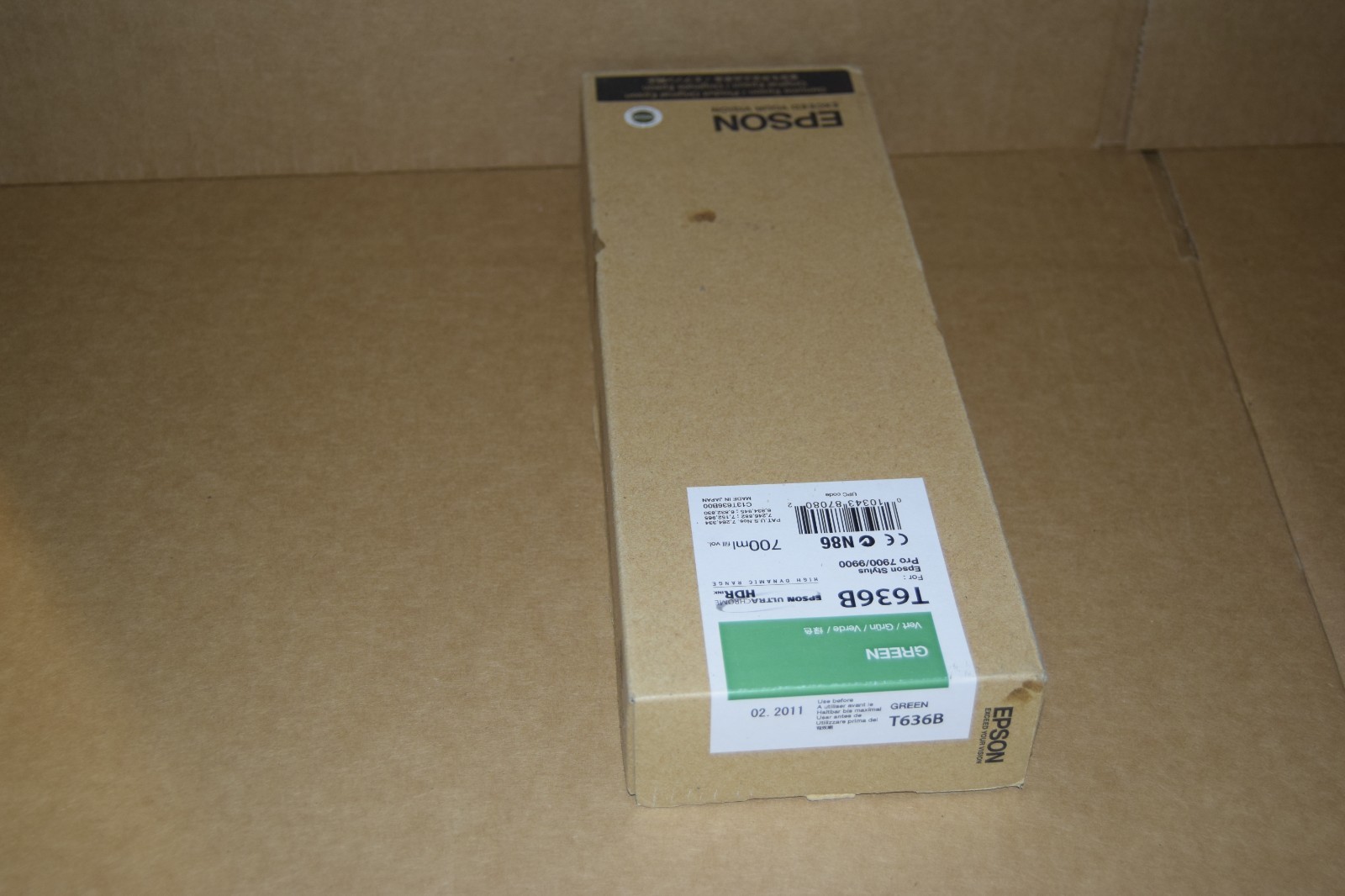 New OEM Genuine Epson Green Ink Cartridge T636B Stylus Pro Verde