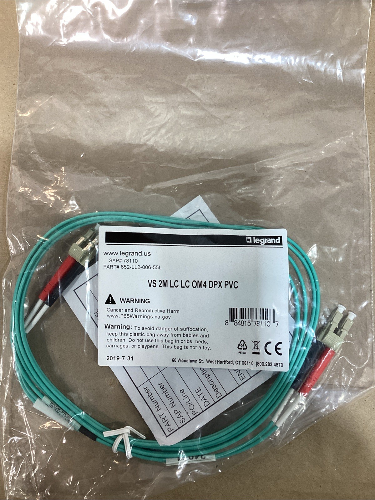 NEW Legrand VS 2M LC LC OM4 DPX PVC (LOT OF 10)