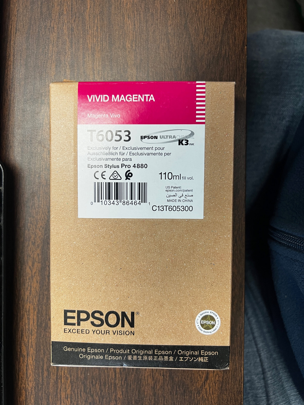 9/2019 GENUINE EPSON T6053 VIVID MAGENTA 110ml K3 INK STYLUS PRO 4880