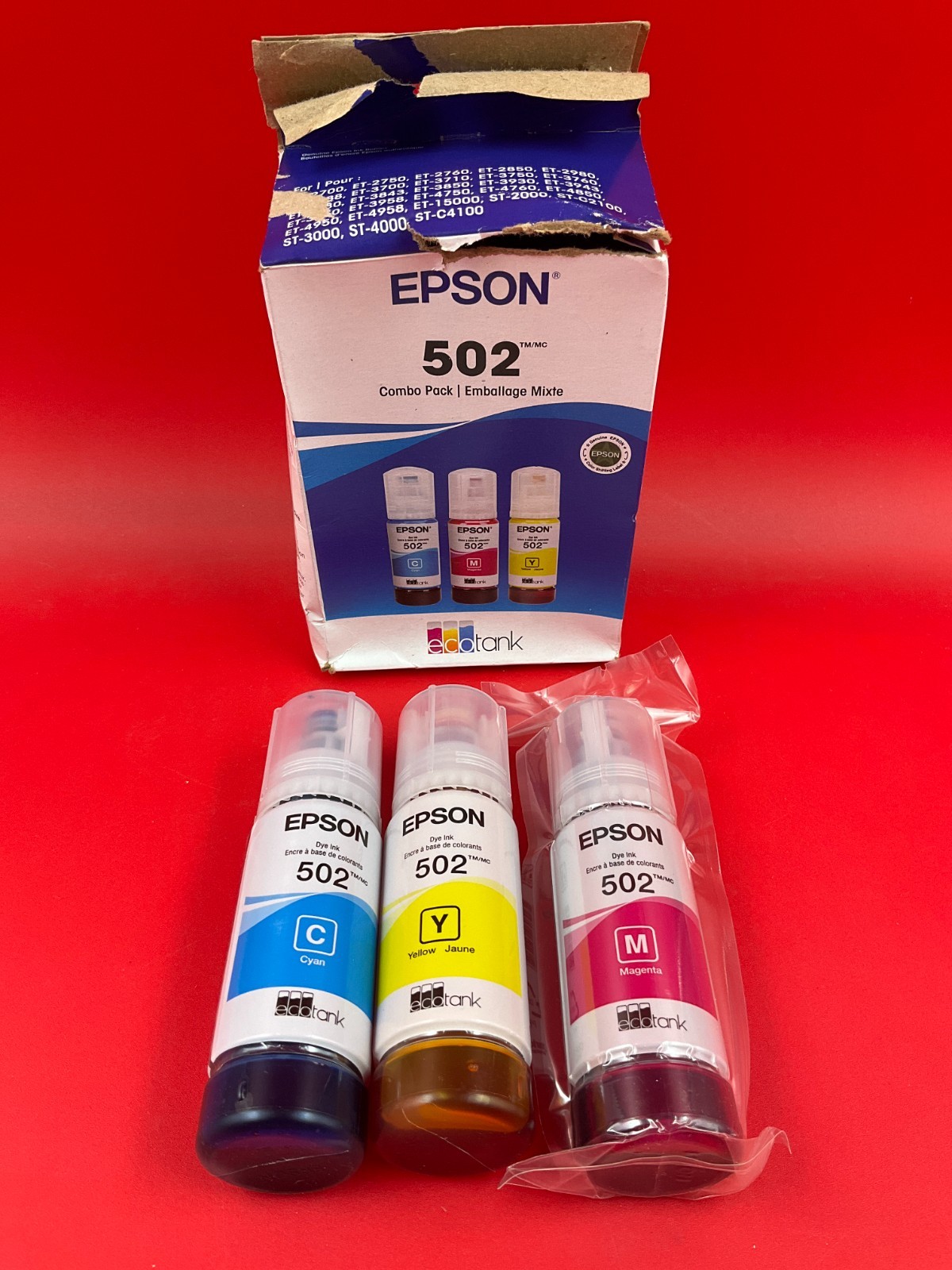 Epson 502 EcoTank Ultra High Capacity Cyan Magenta Yellow Ink Bottle Multipack 