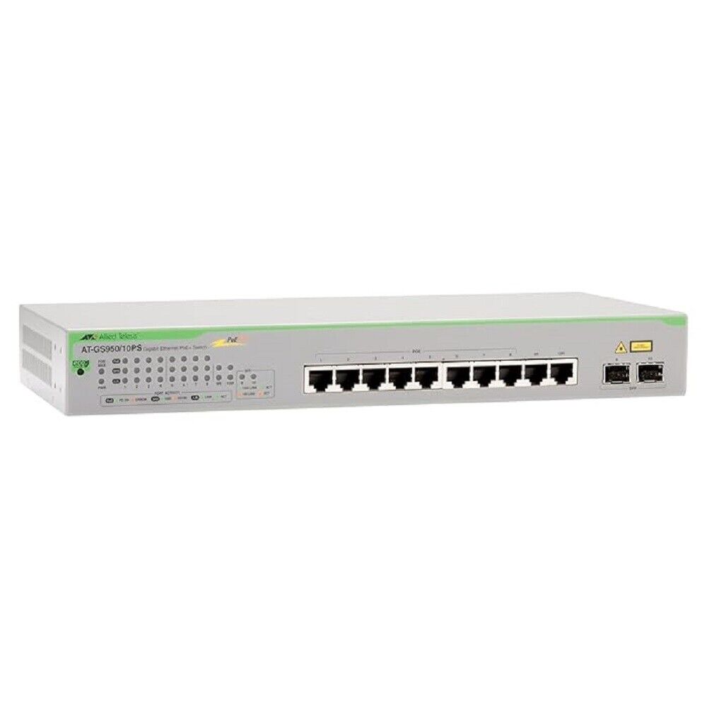 Allied Telesis AT-GS950/10PS-10 8-Port 10/100/1000T WebSmart Switch