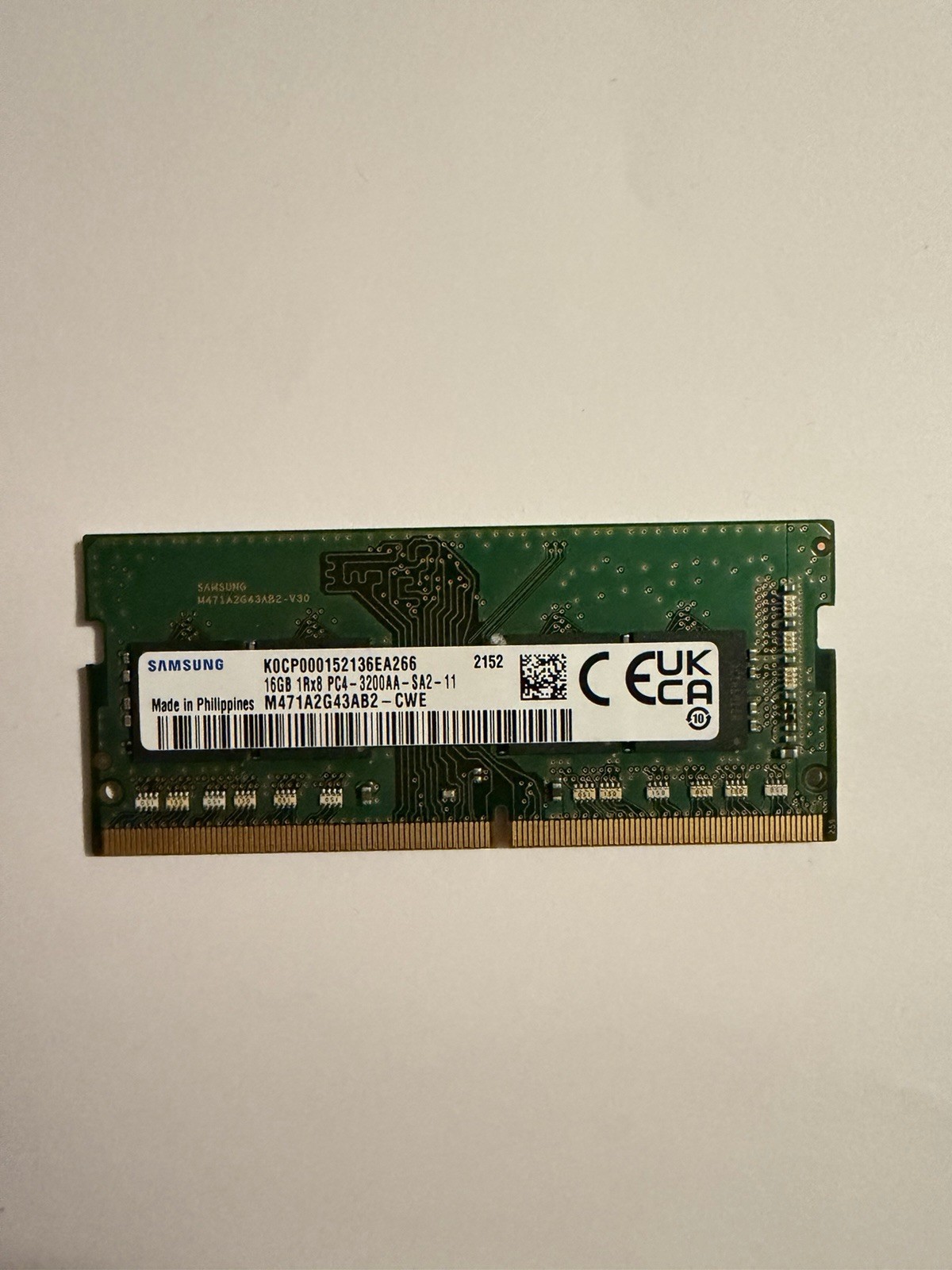 Samsung 16GB (1x16GB) DDR4 SO-DIMM Laptop RAM 3200MHz (M471A2G43AB2-CWE)