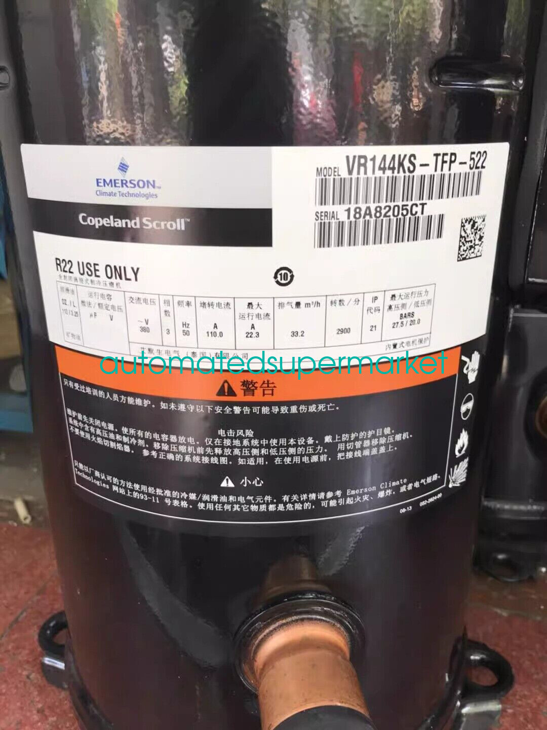 1Pcs New Air conditioning compressor VR144KS-TFP-522 Shipping by DHL/FedEX