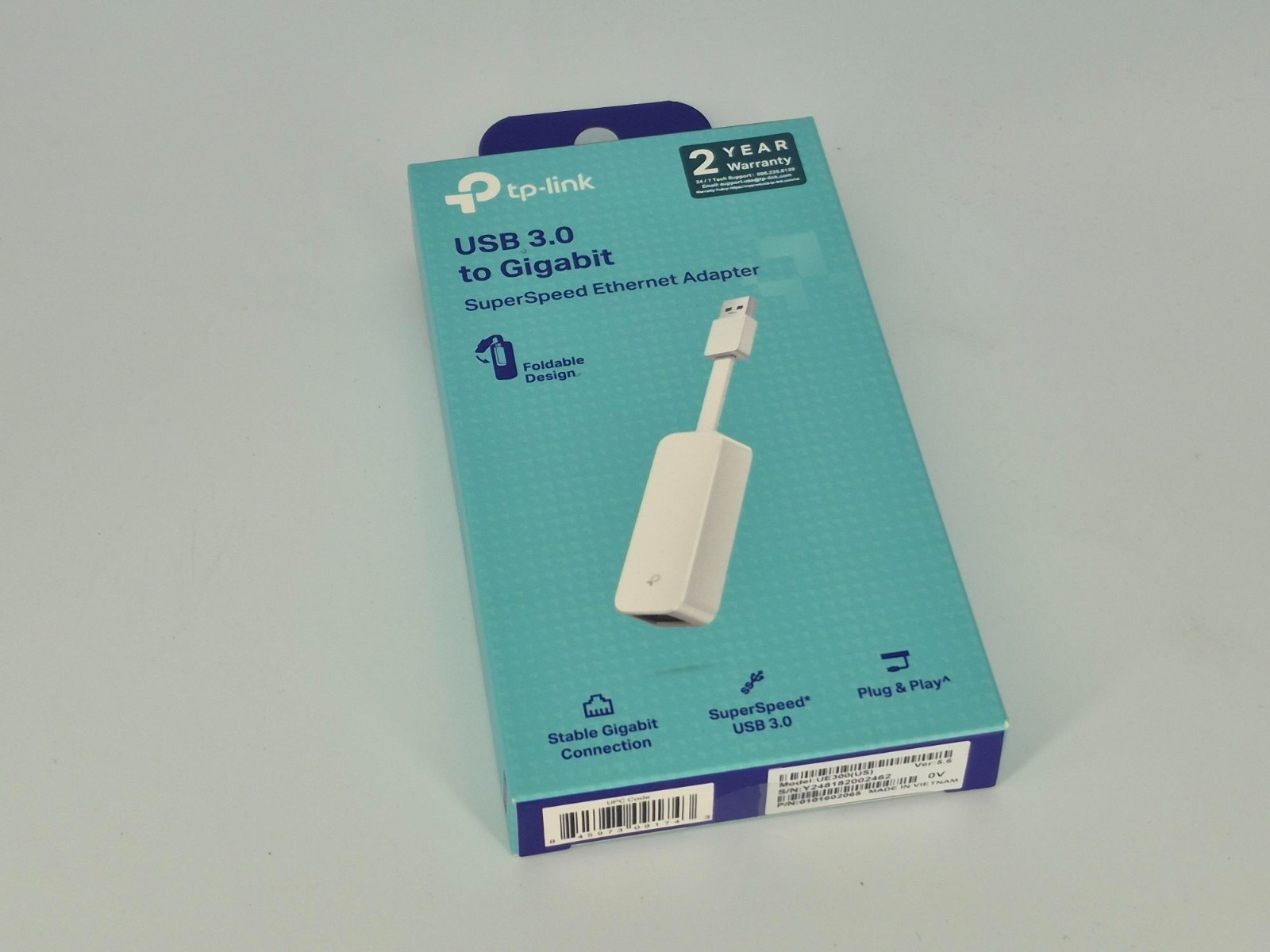 TPLink USB 3.0 to Gigabit Ethernet Adapter UE300 + Ethernet Cable 3.28 ft (1m)