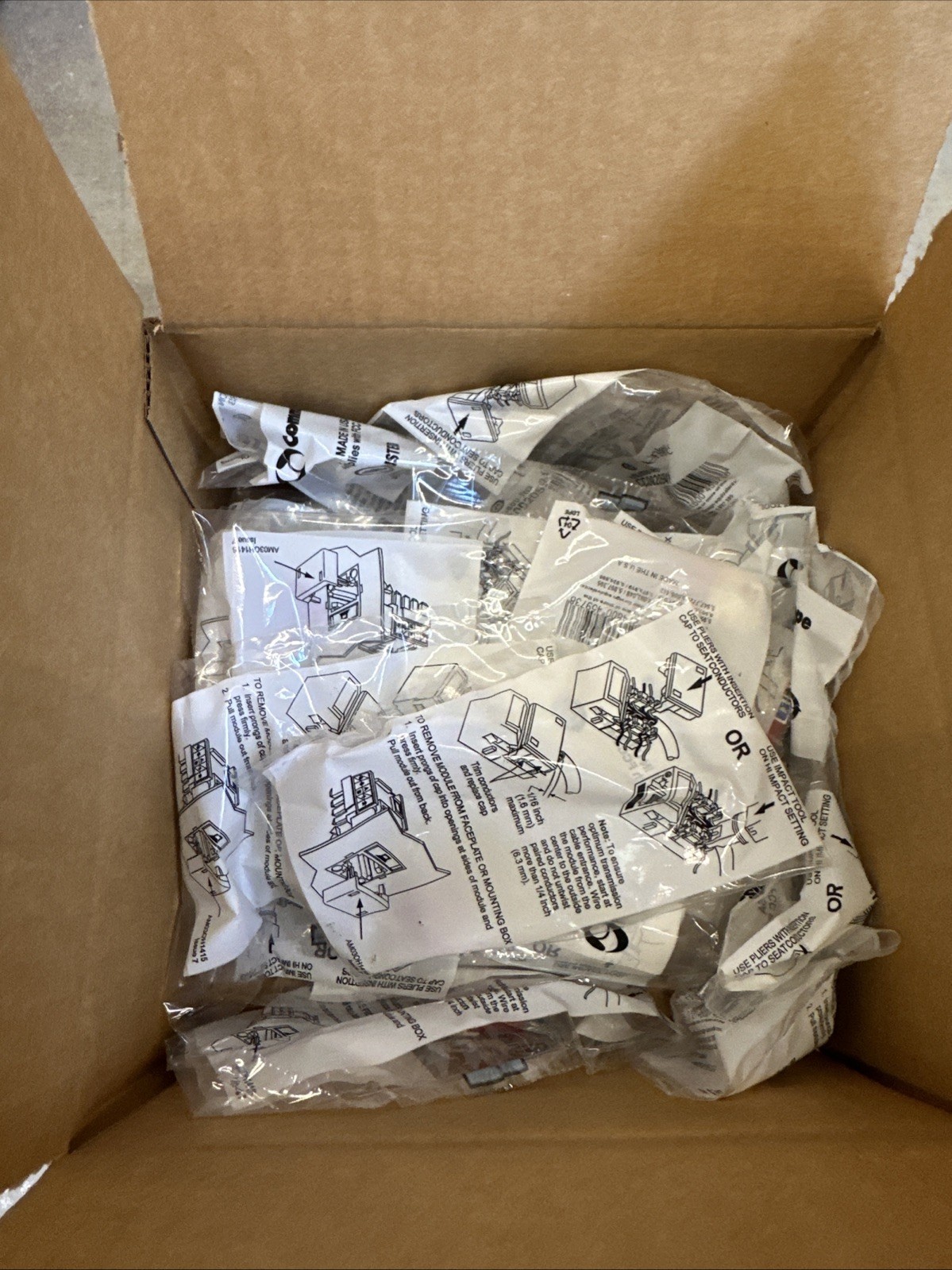 Lot 25 New - Commscope Uniprise UNJ500 Red Jack Outlet Module Cat5e CC0020594/1