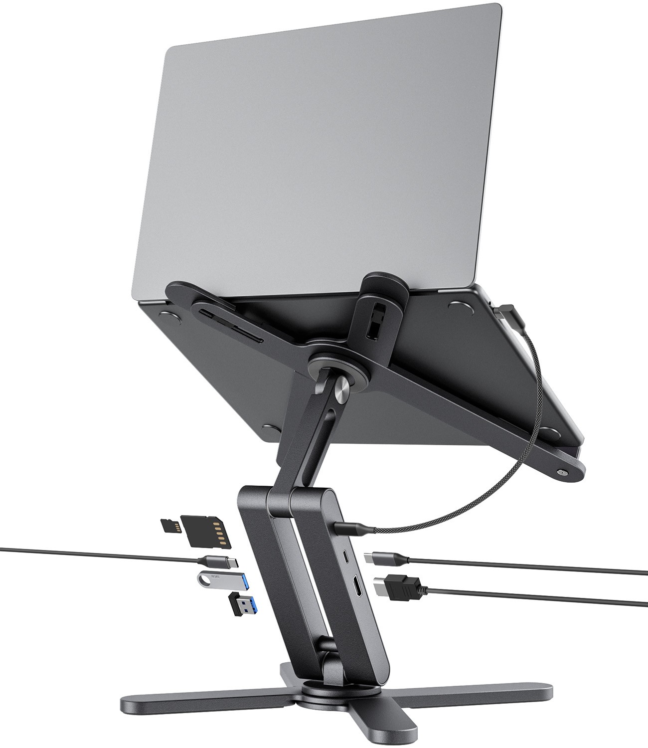 KUXIU X53 MINI Portable 8-in-1 Laptop Tablet Stand with Multi-Function USB C Hub