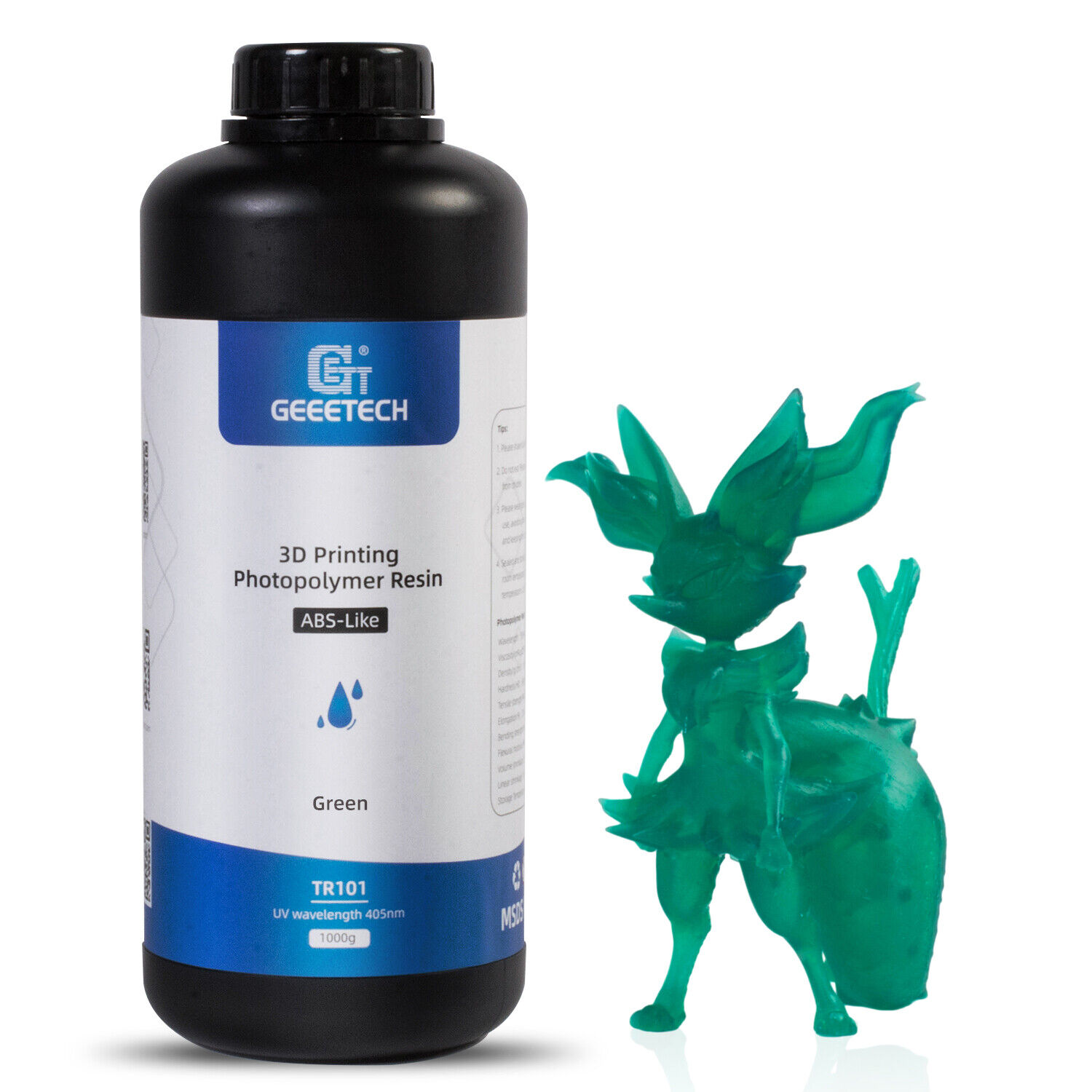 1Kg/Bottle Green Geeetech ABS Like 3D Photopolymer UV Resin For SLA/LCD Printer