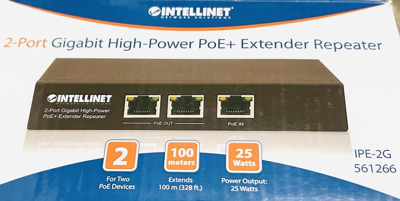 INTELLINET 2-Port Gigabit HIgh-Power PoE+ Extender Repeater