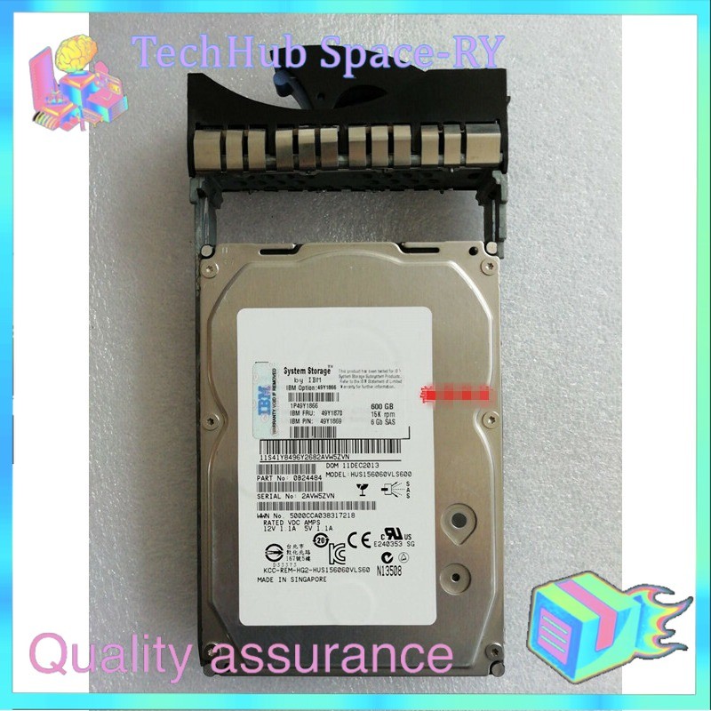 IBM 49Y1866 49Y1870 49Y1869 600GB 15K 3.5'' SAS DS3500 HDD HARD DRIVE W/TRAY