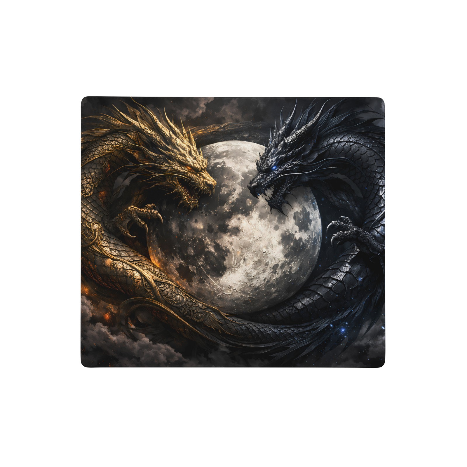 Celestial Dragons Yin Yang Moon Gaming Mouse Pad Extended Desk Mat Fantasy Art