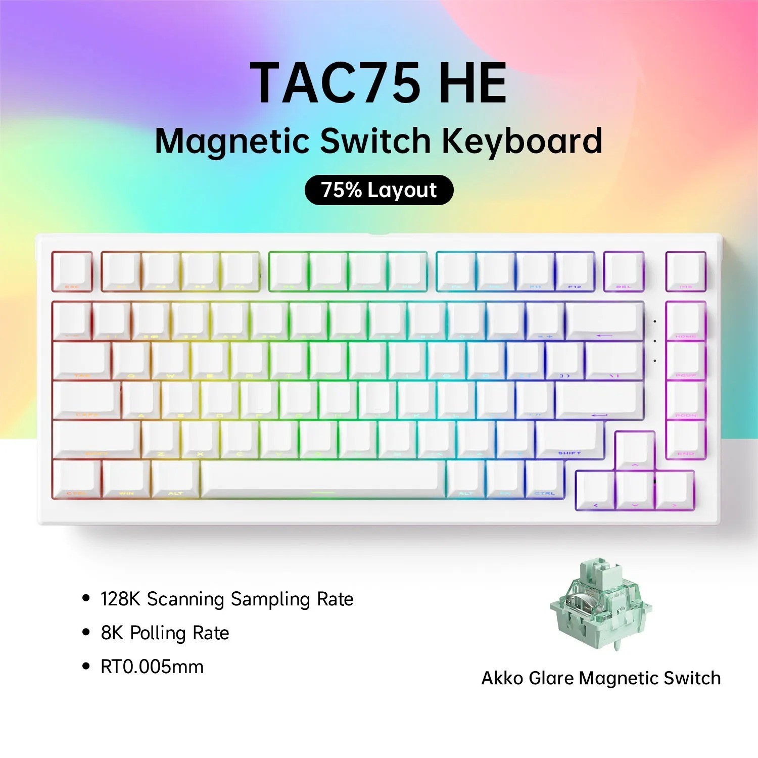 AKKO TAC75 HE Magnetic Switch Gaming Keyboard 75% Wired RGB Hot-Swap