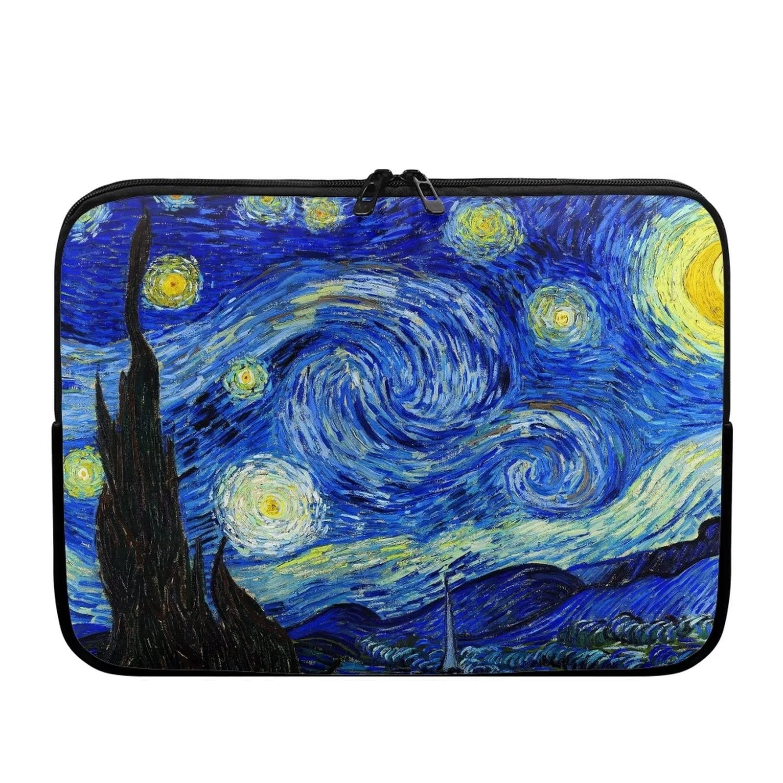 Van Gogh Starry Night Laptop Sleeve for Women, Computer Bag Tablet Carrying C...