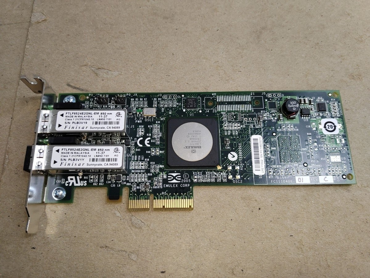 HP Emulex A8003A A8003-60001 Low-Profile Fibre Channel HBA 2-Port PCIe 4Gb/s