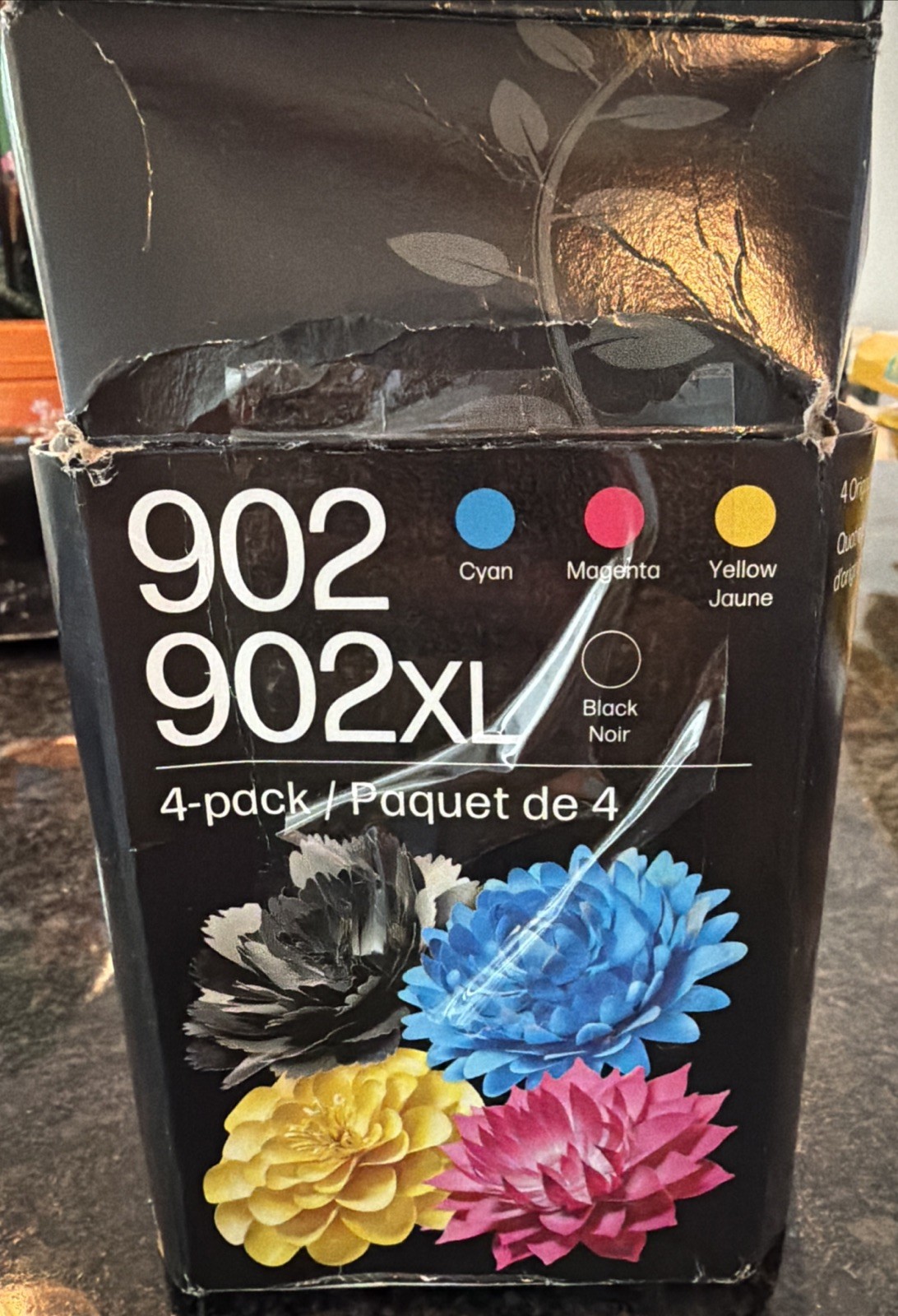 Genuine 902 XL Black & 902 Standard Color C/M/Y 4 Pack (Expires 12-2027) NEW