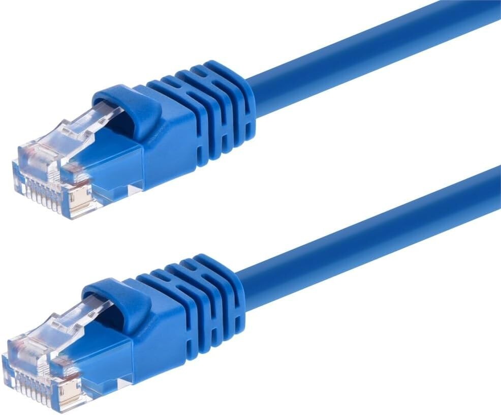 20 pcs Monoprice Cat5E 6In Blue Patch Cables 24AWG 350Mhz Pure Bare Copper RJ45