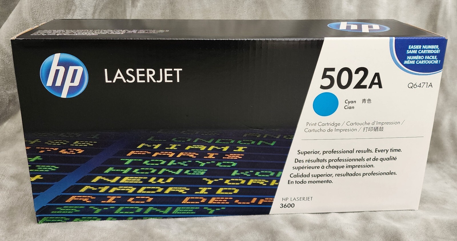 Genuine HP LaserJet 3600 Printer Cartridge 502A Cyan Q6471A - Unopened Packaging