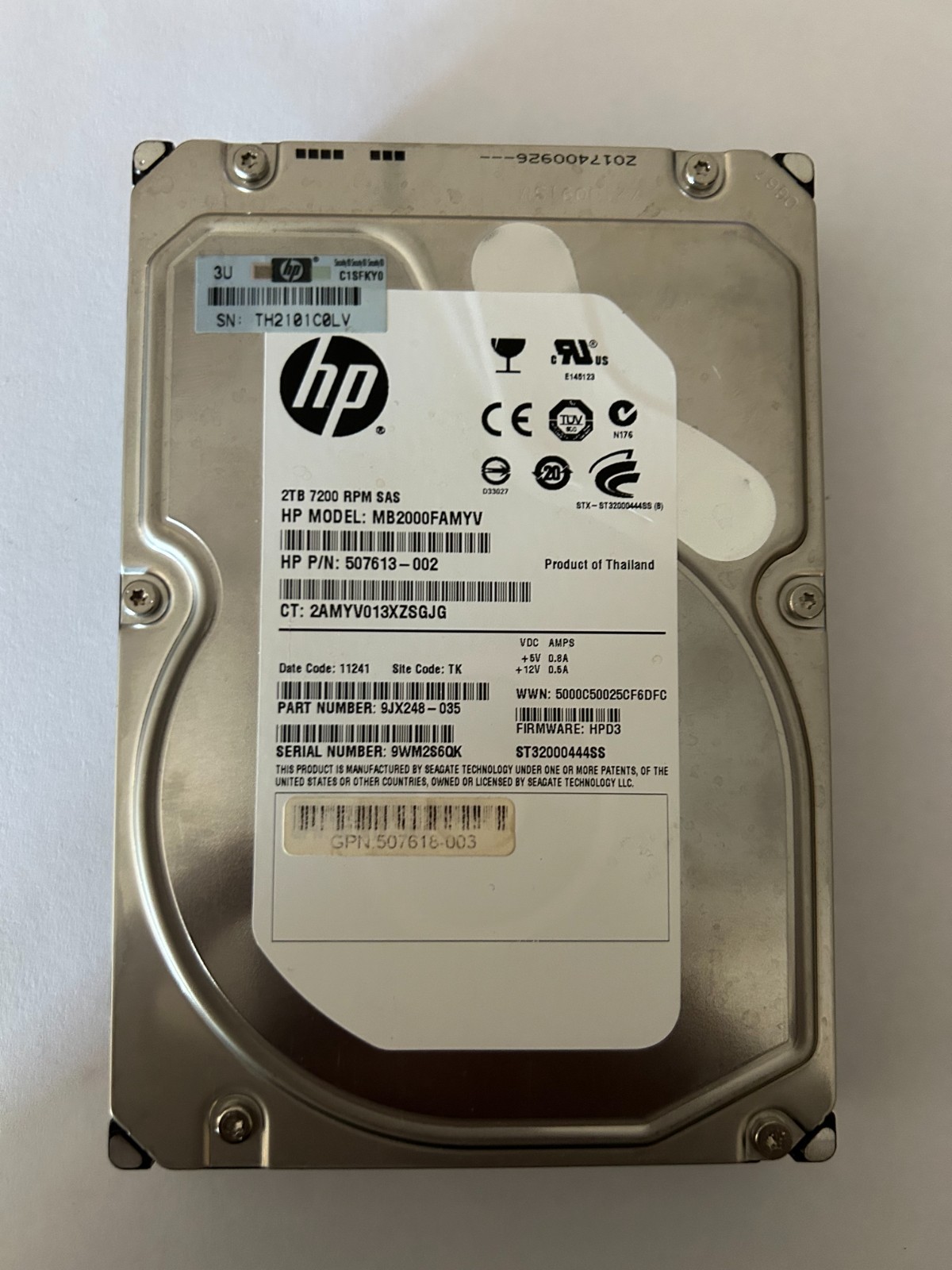 HP 2TB Internal 7200RPM 3.5" SAS HDD (MB2000FAMYV)