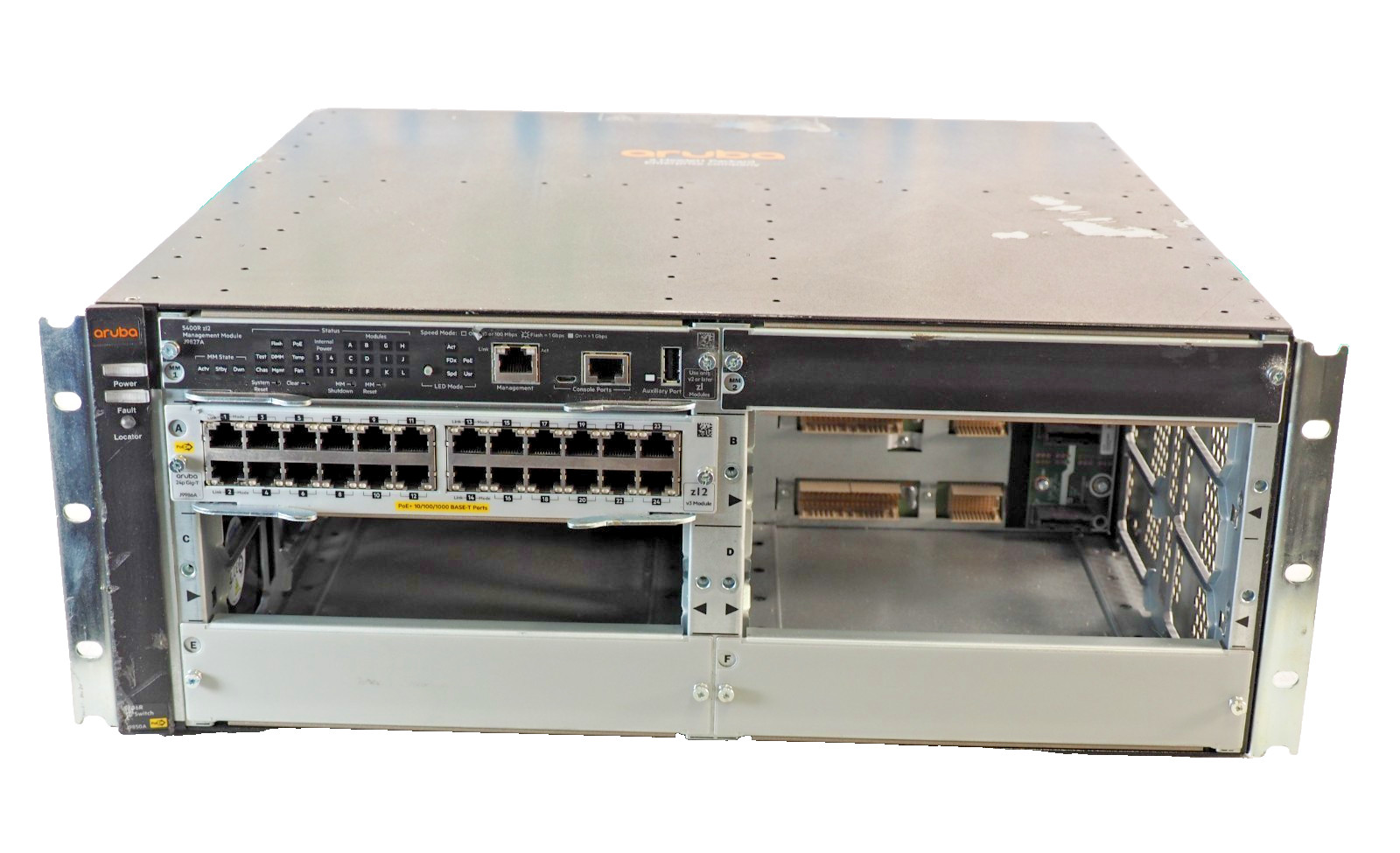HPE Aruba 5406R zl2 Switch Chassis w/J9827A Managment,J9986A 24p Gig-T Module