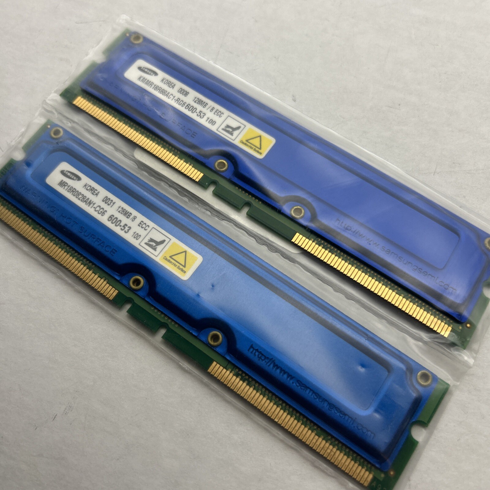 256MB 2x128mb 600-53 184 pin RDram Memory Rambus ECC Samsung Kingston PC600