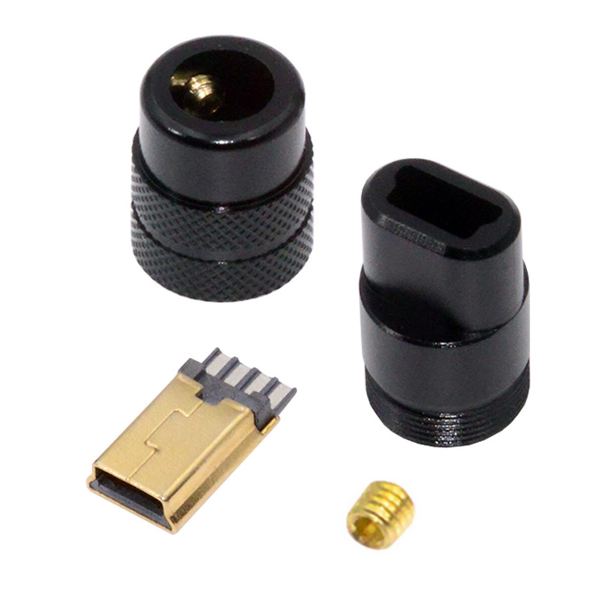 CY USB2.0 Mini 5Pin Male Plug Connector Shell Solder DIY for 4.0mm~6.0mm Cable