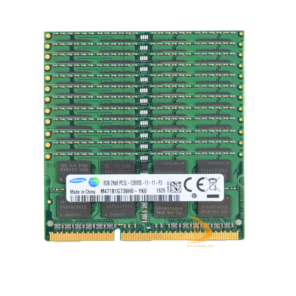Samsung 80GB DDR3 RAM 10x 8GB 2RX8 PC3L-12800S DDR3L 1600Mhz 1.35V Laptop Memory